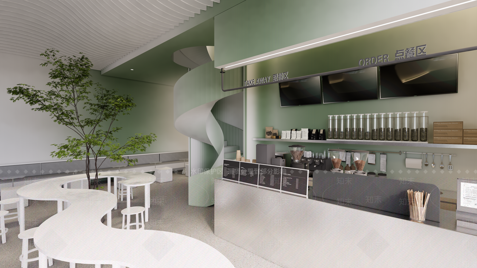 现代奶茶店SU模型下载【ID:1149947807】