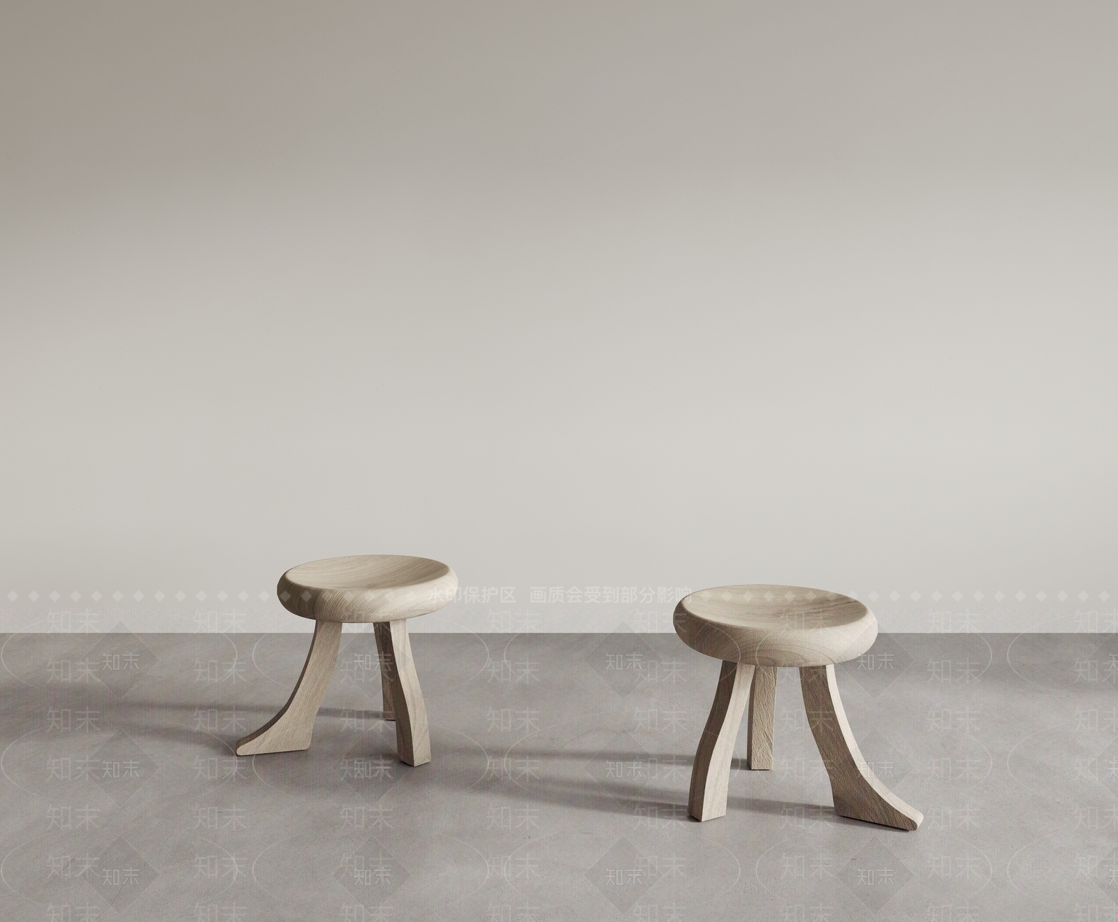 现代木头矮凳3D模型下载【ID:1149954163】