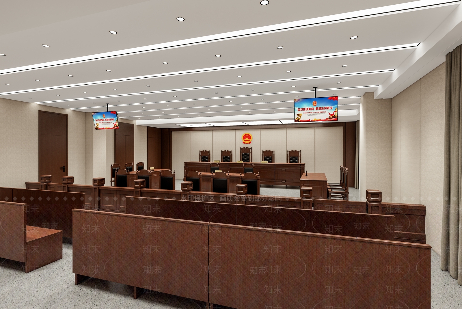 现代审判法庭SU模型下载【ID:1149956001】