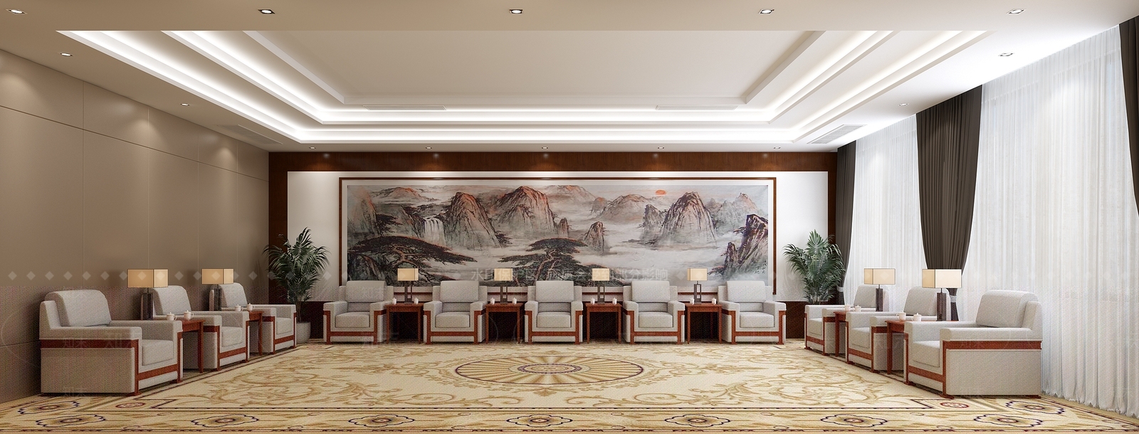 新中式会客厅3D模型下载【ID:1149956115】