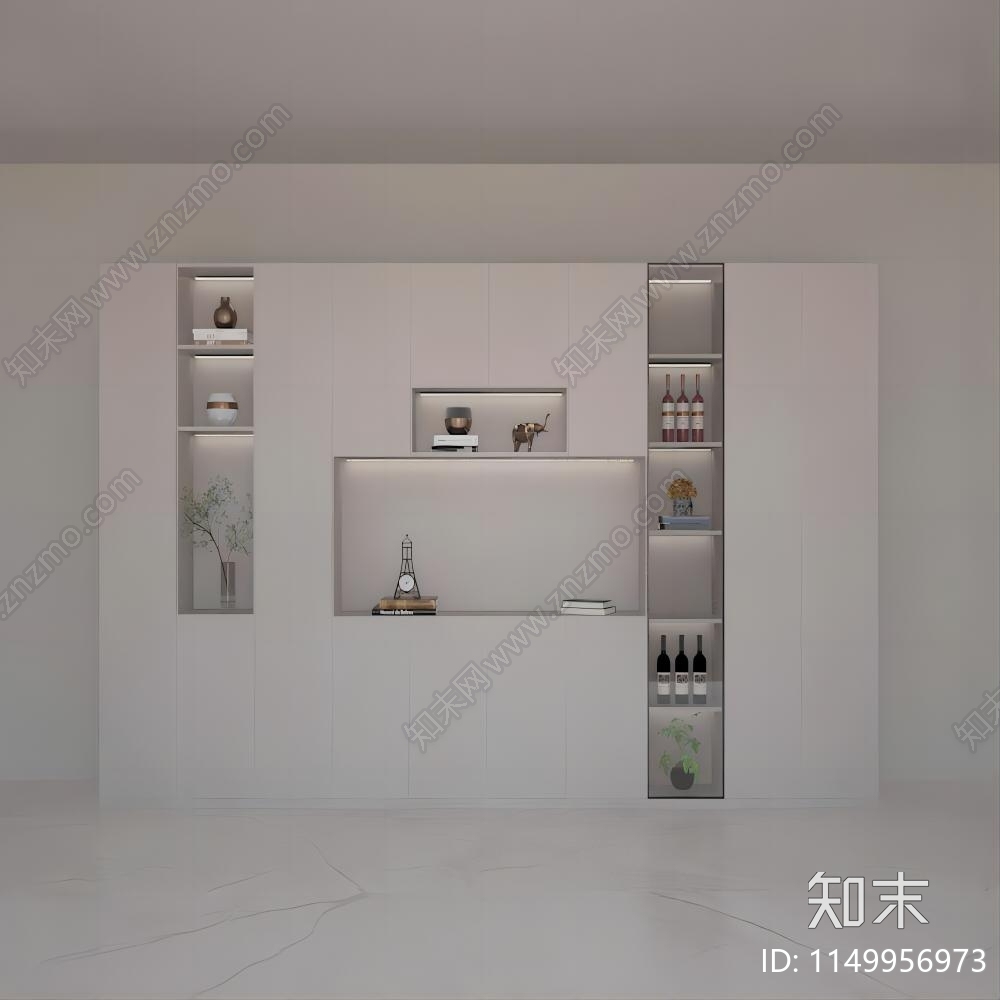 现代简约酒柜3D模型下载【ID:1149956973】