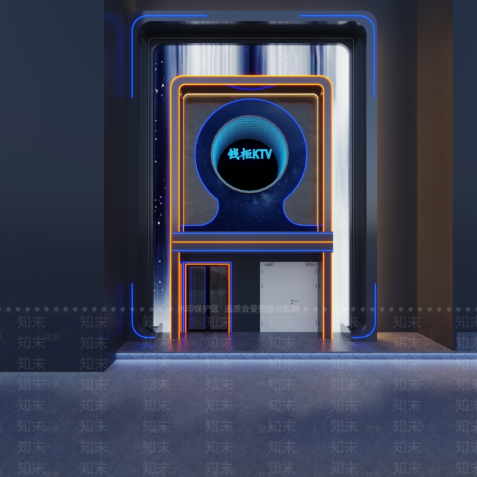 现代KTV门头门面3D模型下载【ID:1149957079】