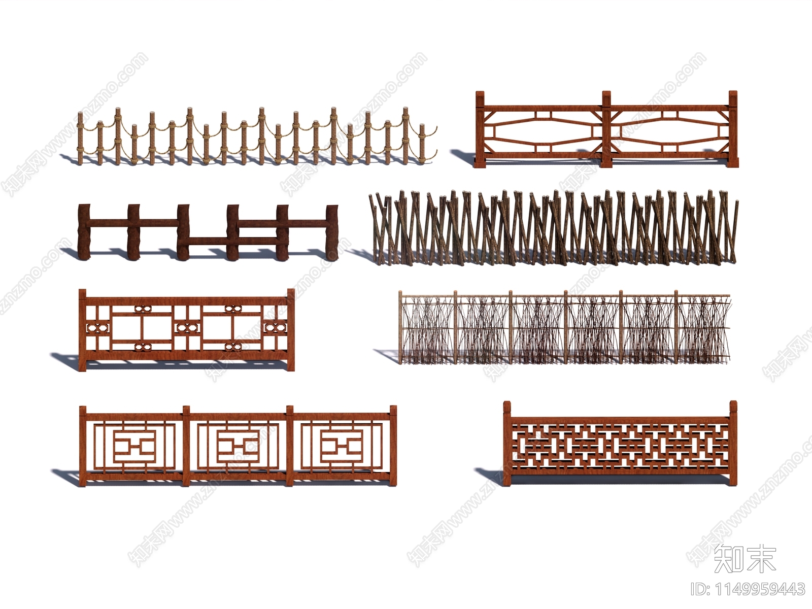 中式栅栏SU模型下载【ID:1149959443】