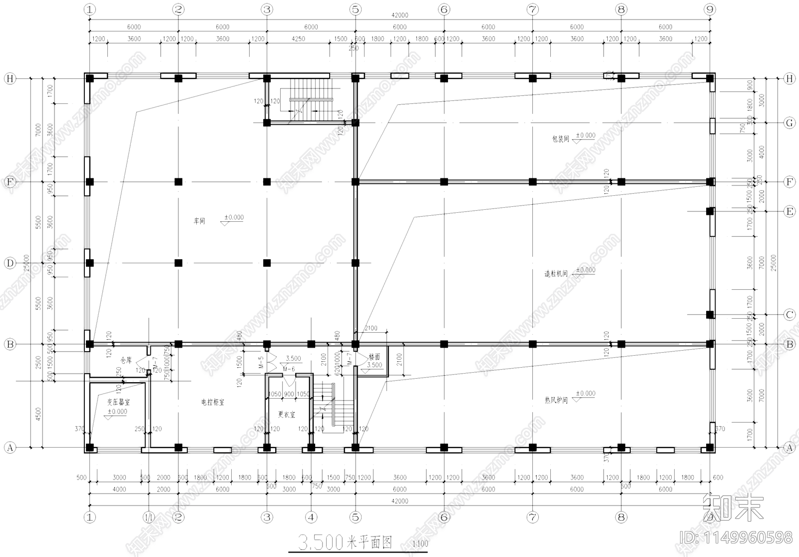肥料厂车间工业建筑cad施工图下载【ID:1149960598】