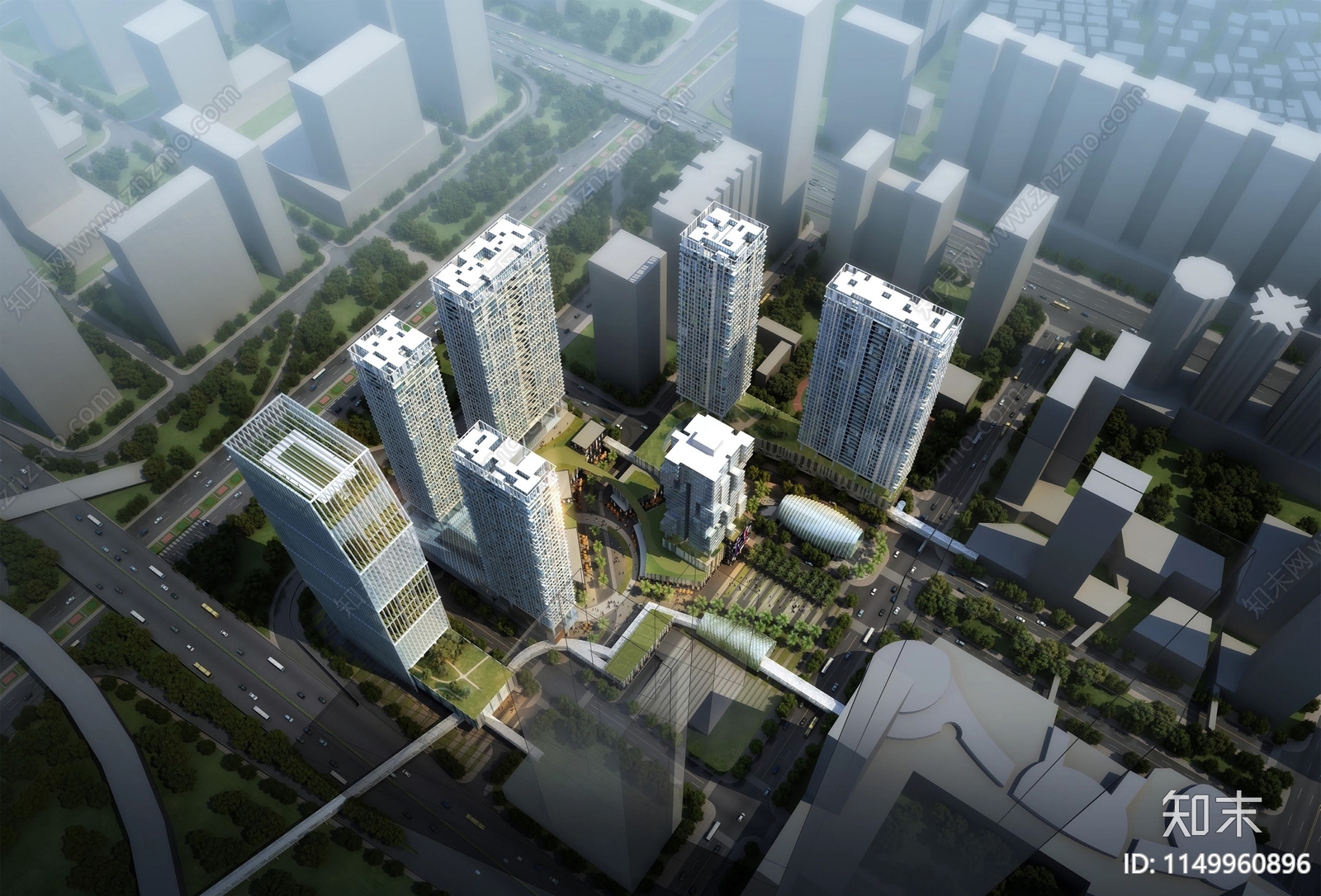 深圳岗厦旧改一期建筑方案设计下载【ID:1149960896】_【知末方案文本库】