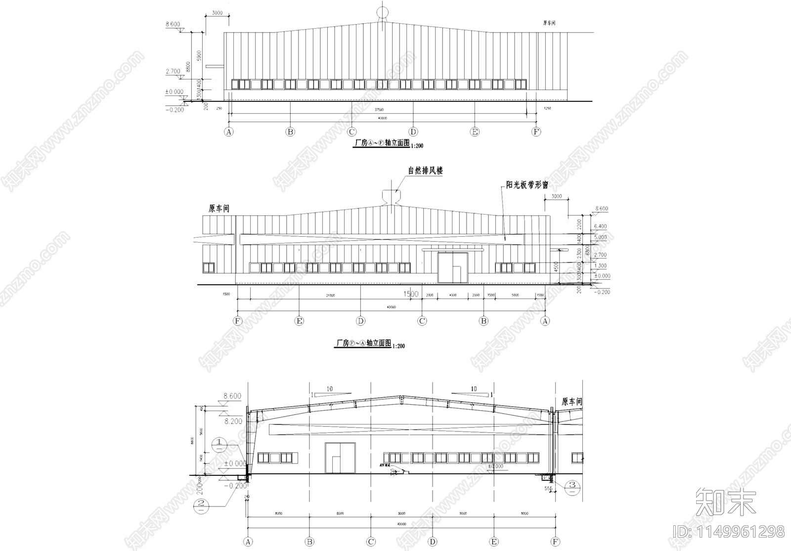 单层轮胎内钢丝加工车间厂房工业建筑cad施工图下载【ID:1149961298】
