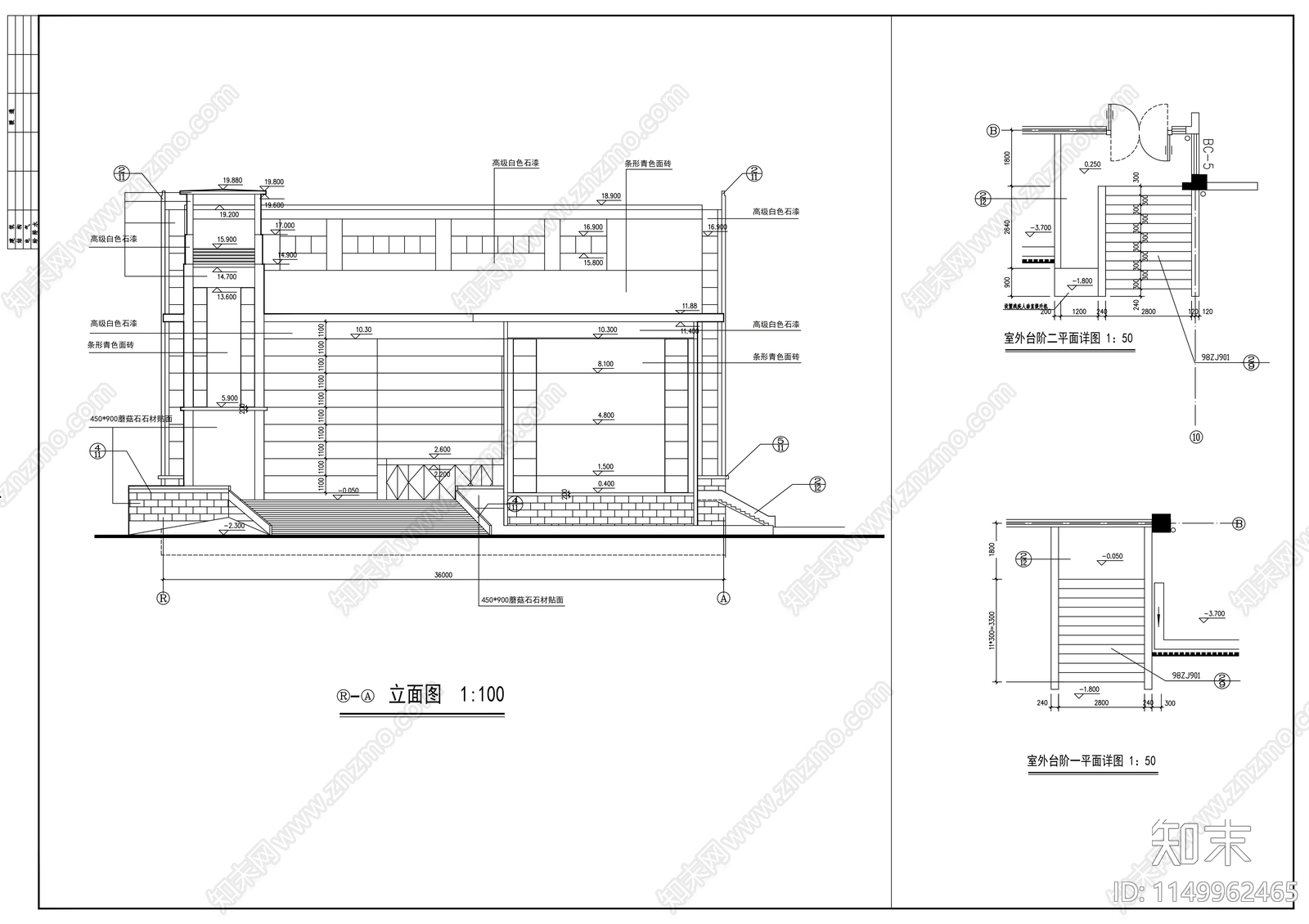 湖南剧院建筑cad施工图下载【ID:1149962465】