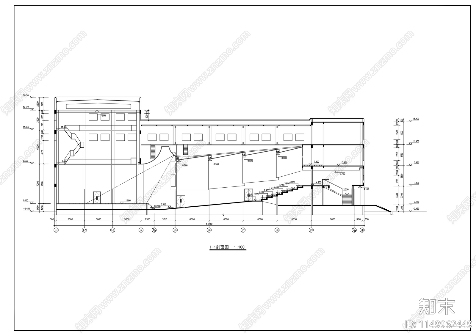 影剧院建筑cad施工图下载【ID:1149962449】