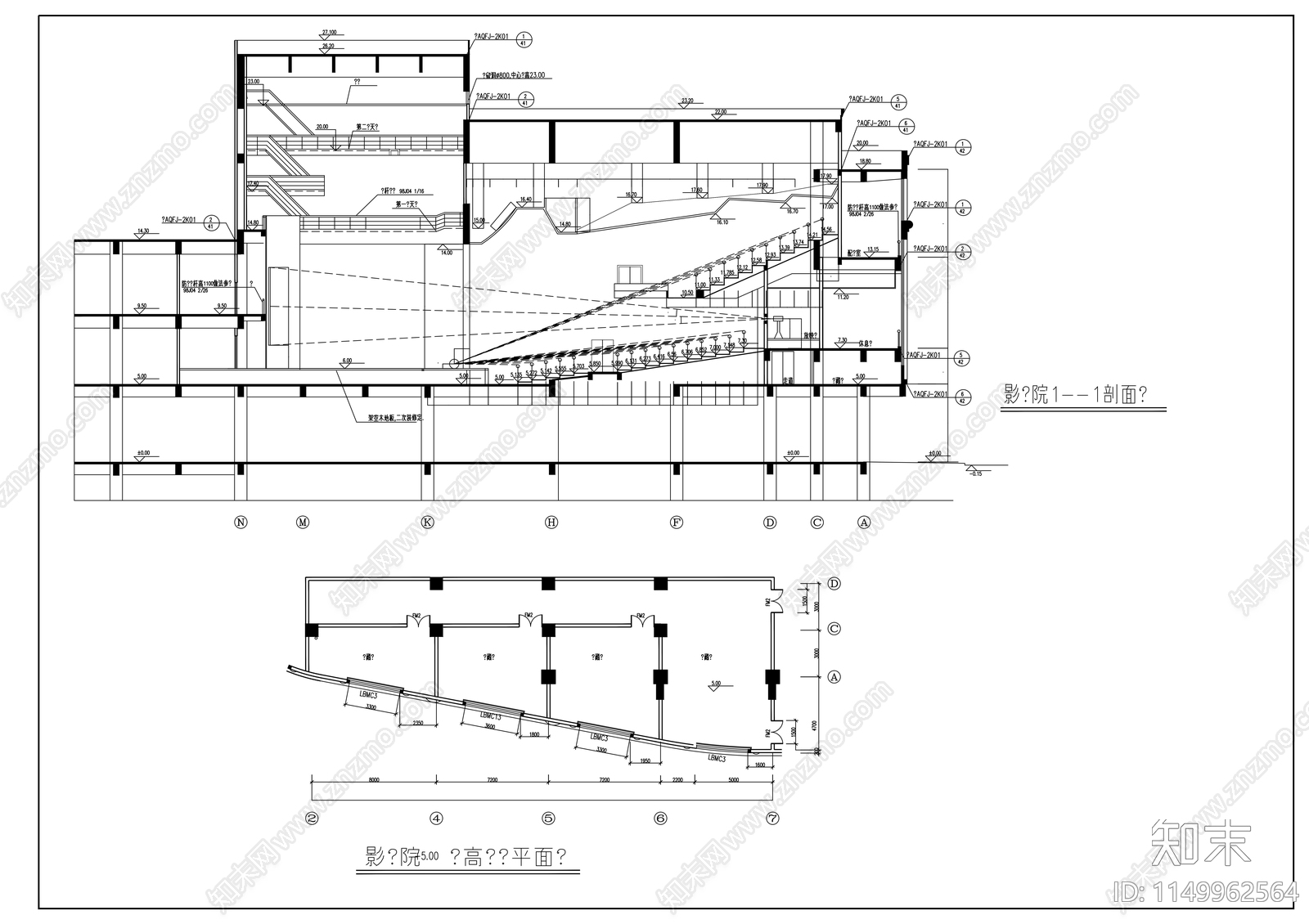 影剧院建筑施工图下载【ID:1149962564】