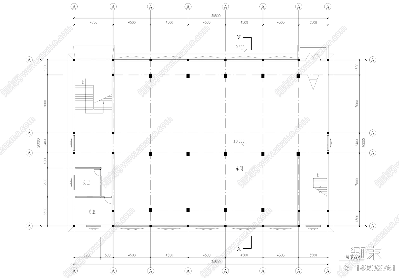 工业车间厂房办公楼建筑cad施工图下载【ID:1149962761】