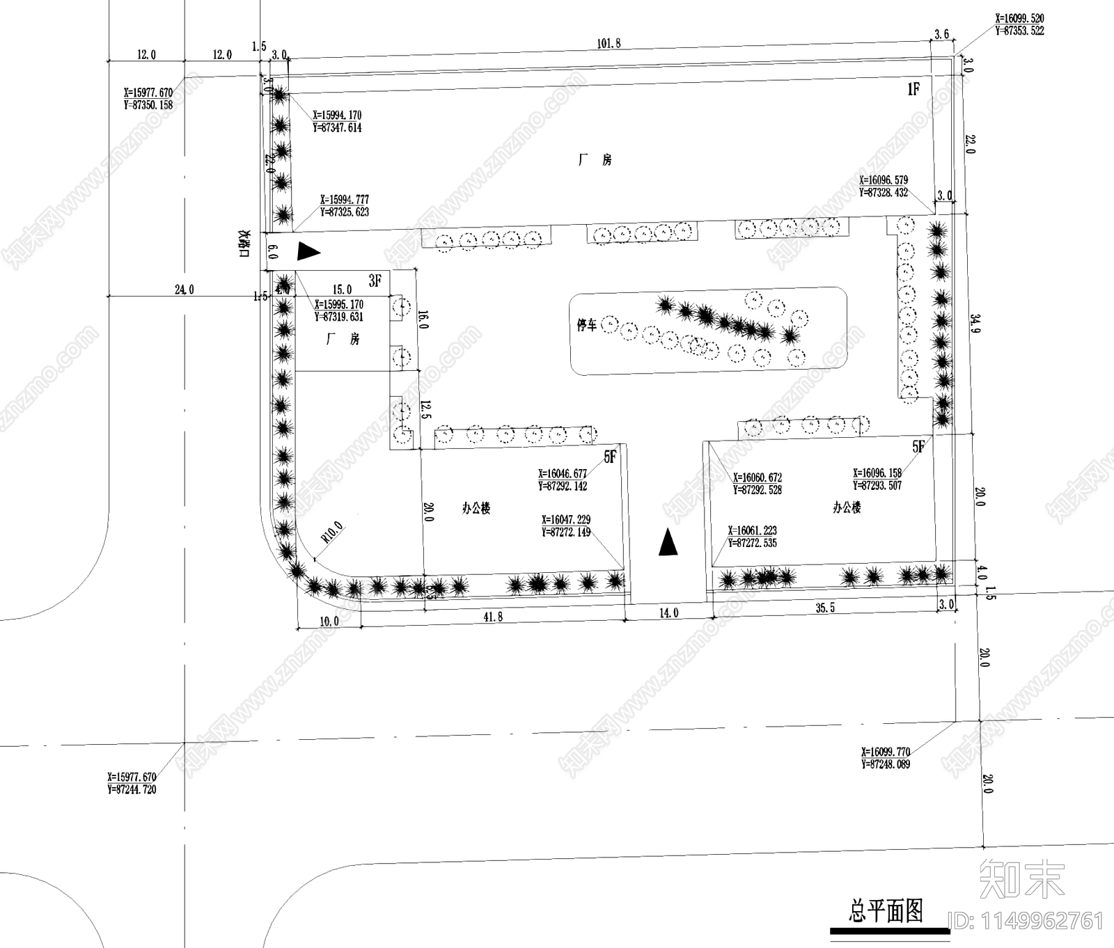 工业车间厂房办公楼建筑cad施工图下载【ID:1149962761】