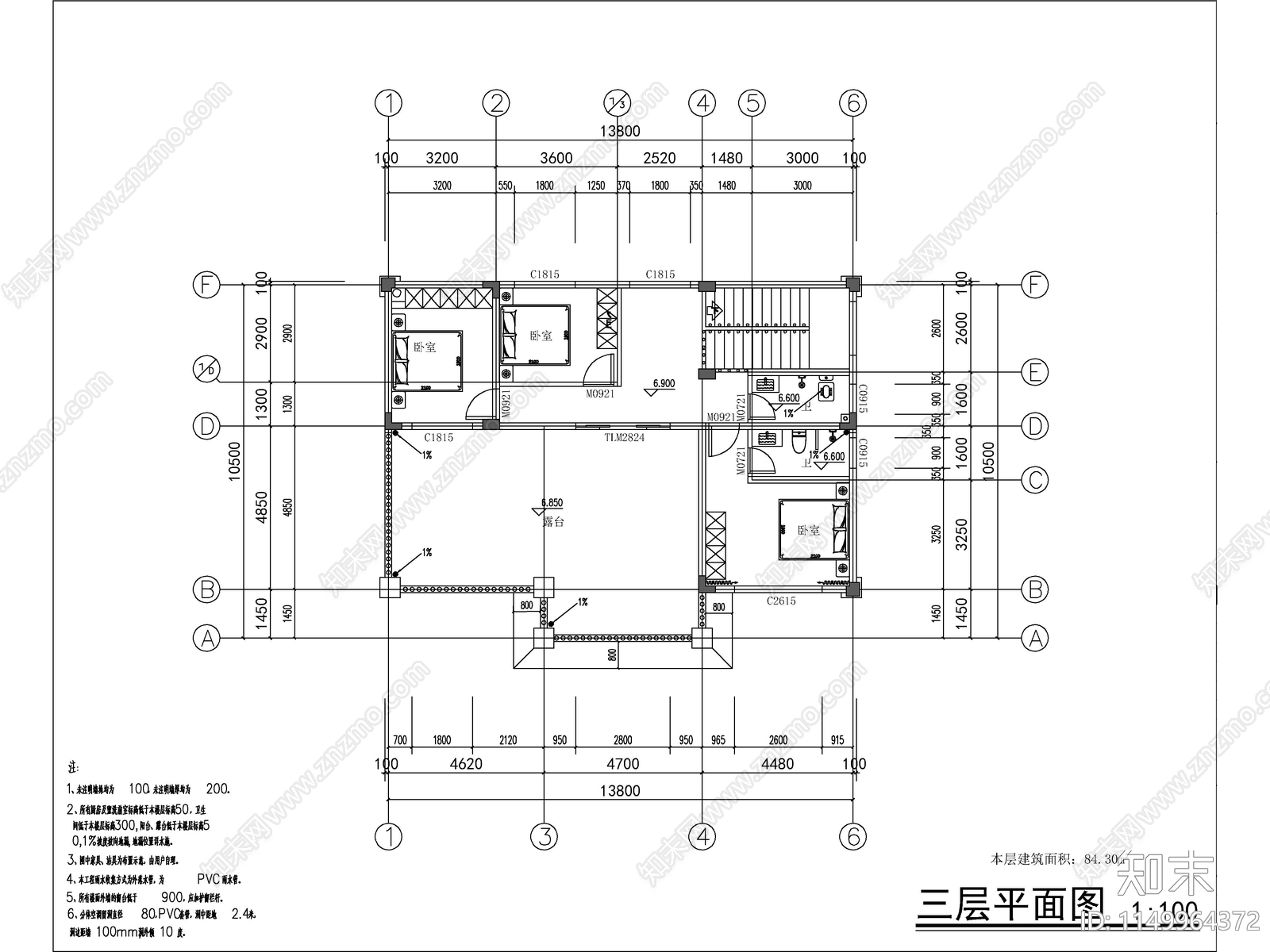 欧式独栋别墅建筑cad施工图下载【ID:1149964372】