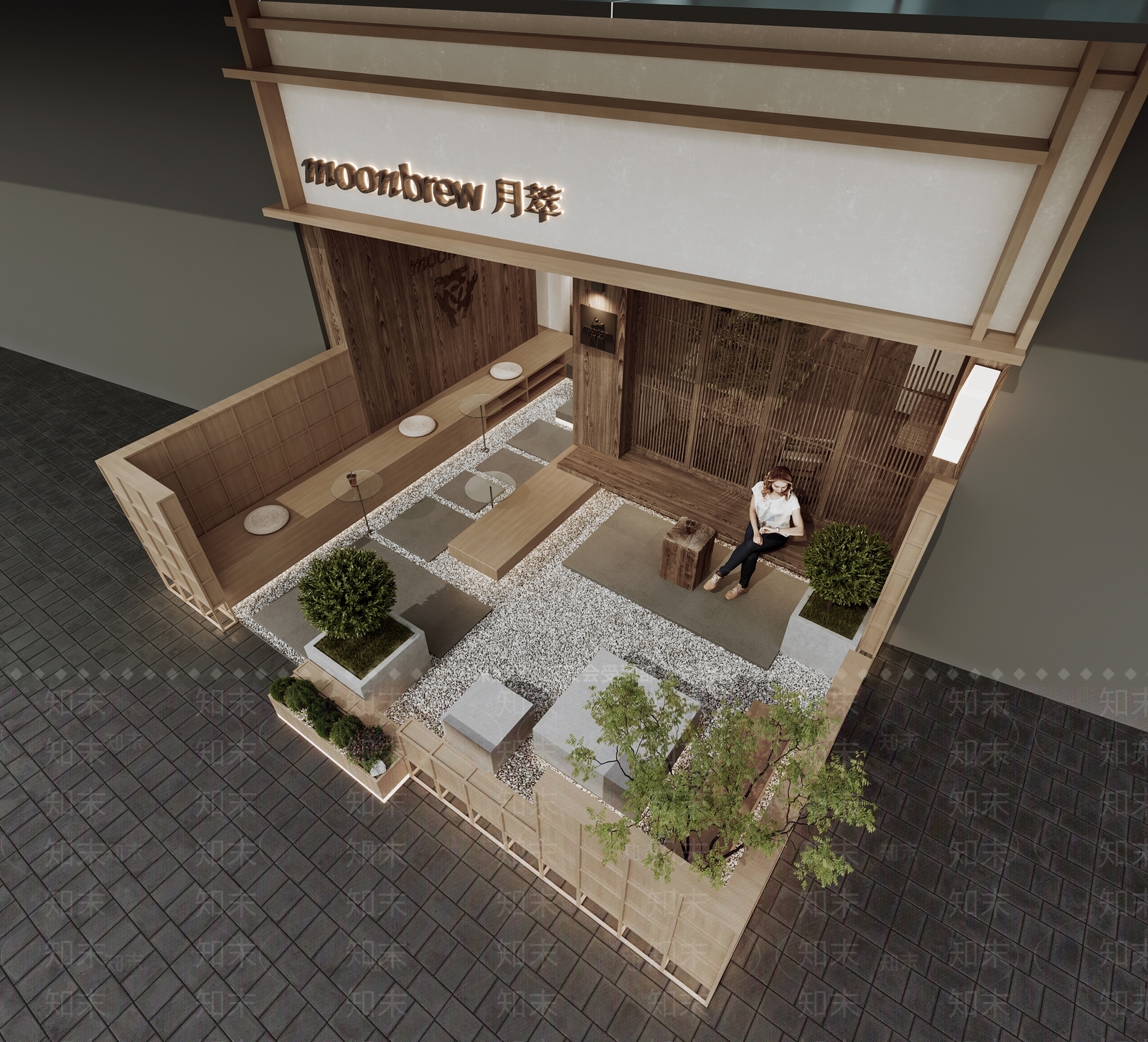 现代咖啡店门头门面3D模型下载【ID:1149967347】