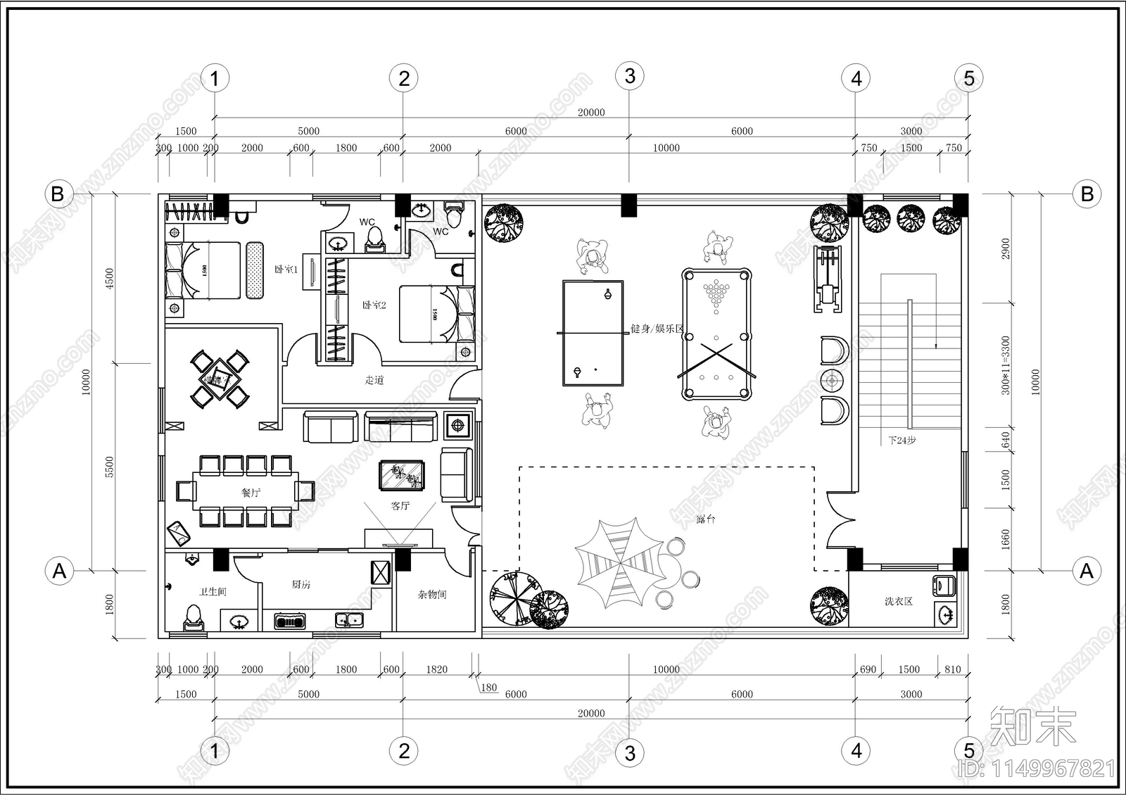 5层工厂办公楼室内施工图下载【ID:1149967821】