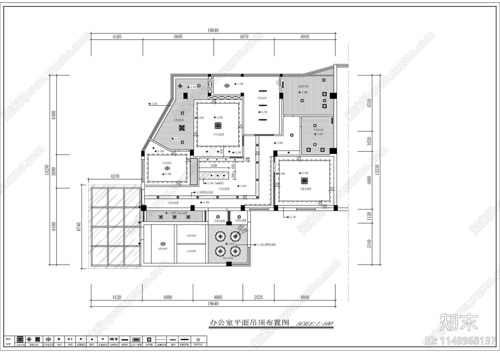 一层办公室室内cad施工图下载【ID:1149968137】