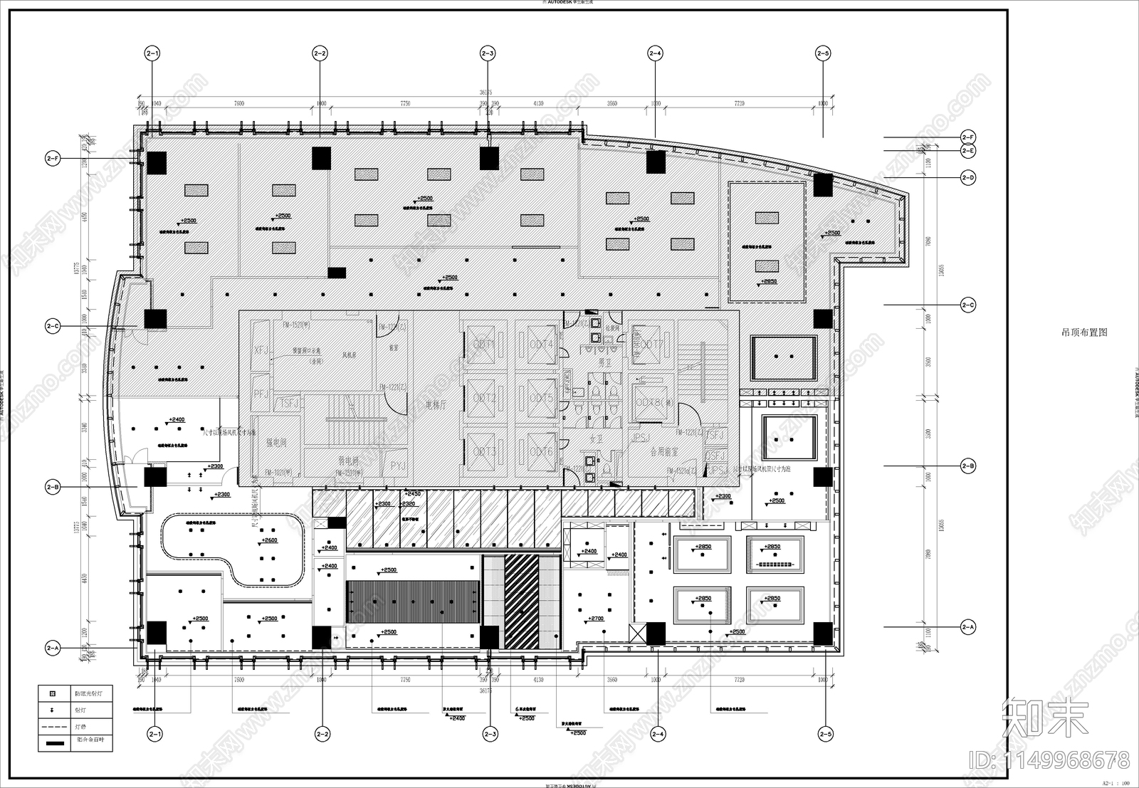 一层办公空间室内cad施工图下载【ID:1149968678】