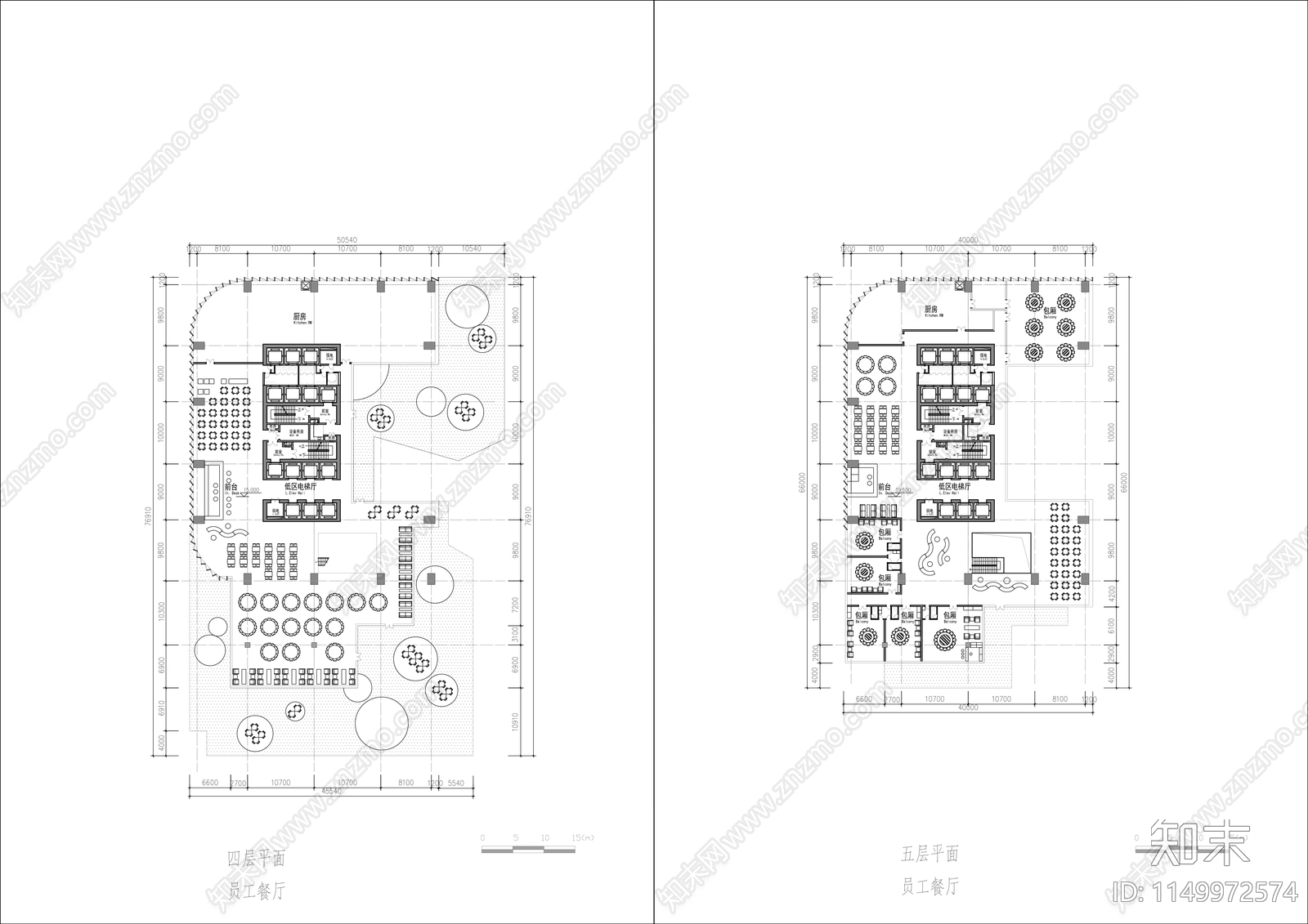 超高层双子塔楼各层室内cad施工图下载【ID:1149972574】