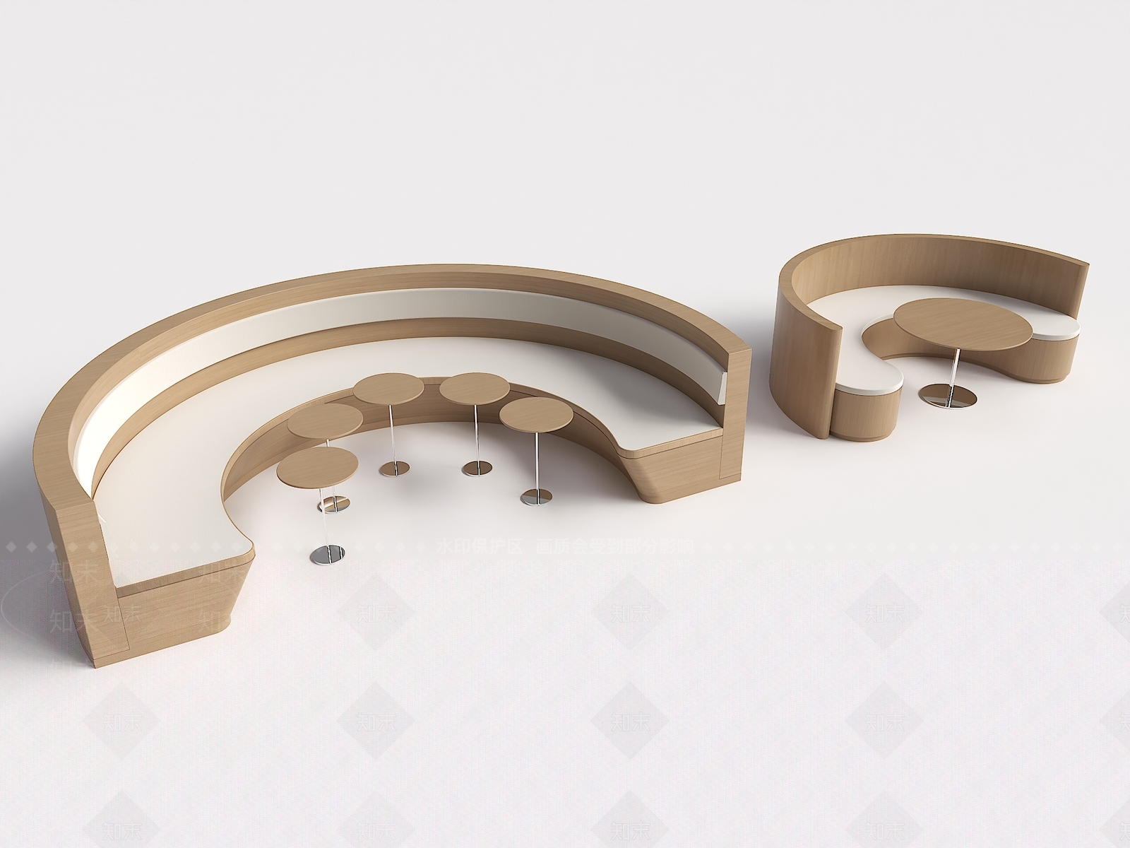 现代弧形卡座3D模型下载【ID:1149979819】