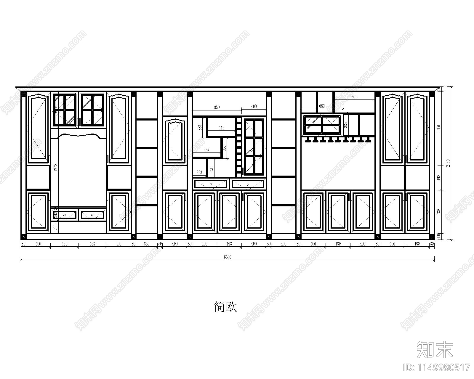 42套餐边柜节点详图cad施工图下载【ID:1149980517】