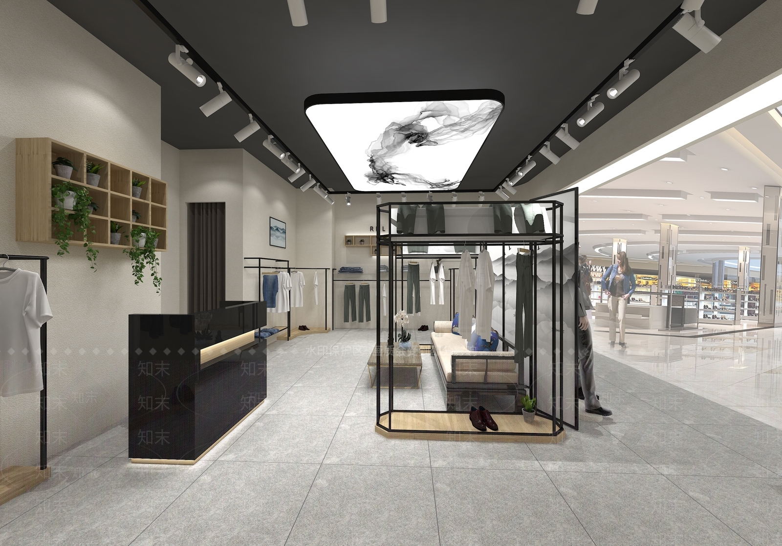 新中式服装店效果图3D模型下载【ID:1149982229】