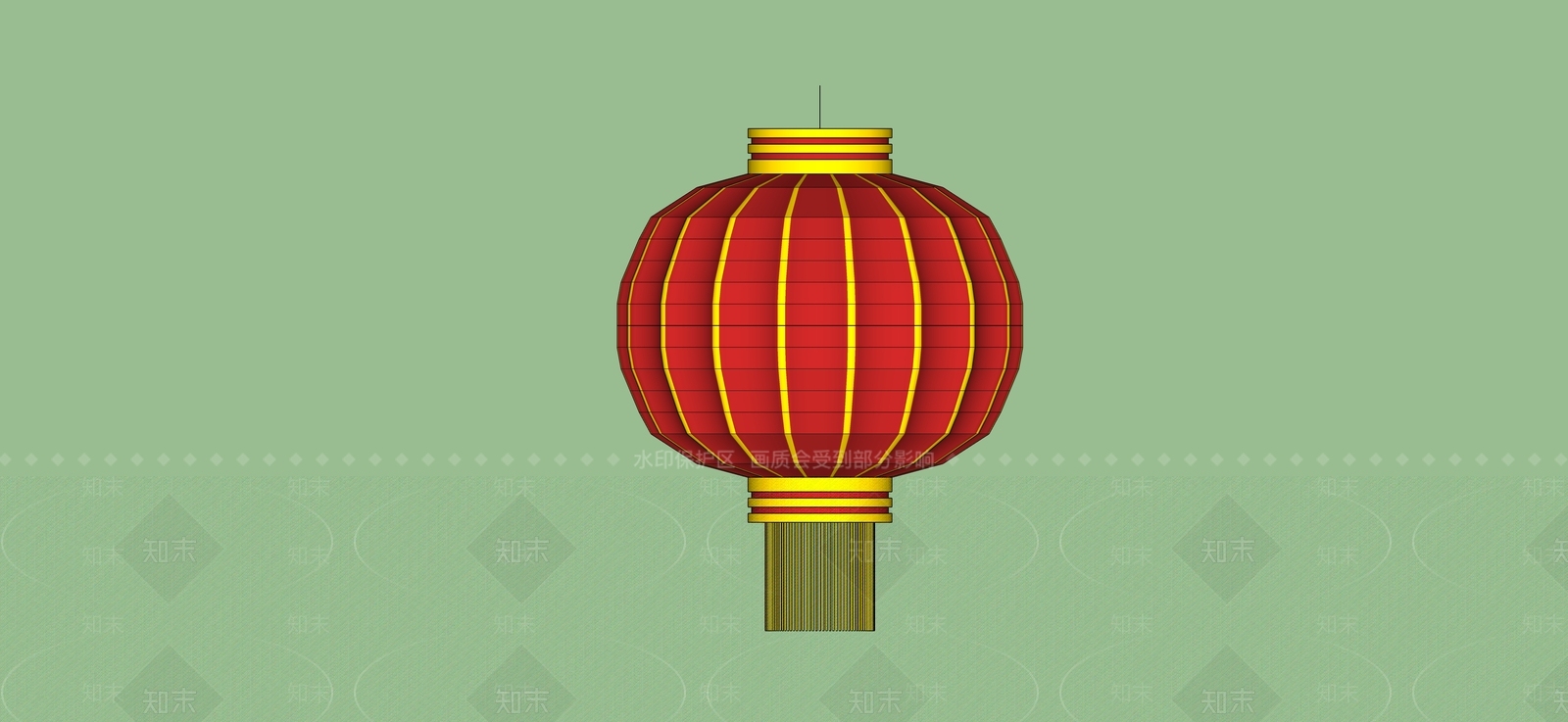 中式简易灯笼SU模型下载【ID:1149991635】