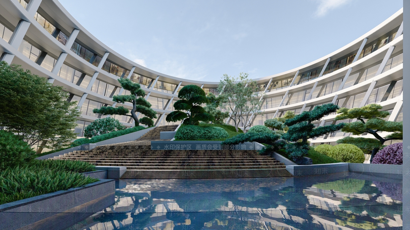 现代办公景观SU模型下载【ID:1149996178】