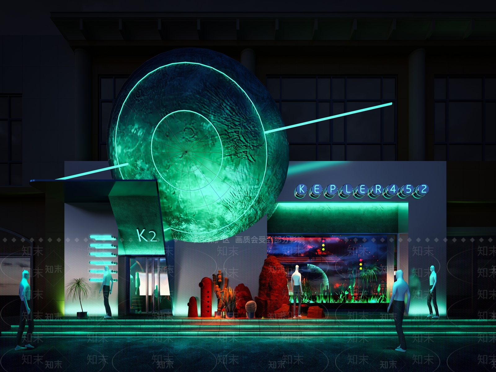 现代酒吧KTV外观3D模型下载【ID:1149998845】