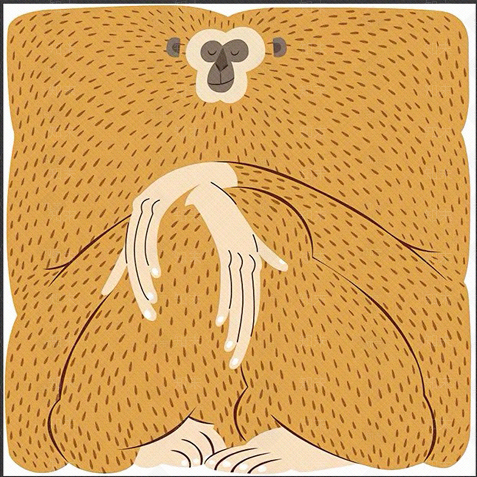 儿童卡通装饰画猩猩装饰画贴图下载【ID:1149998921】