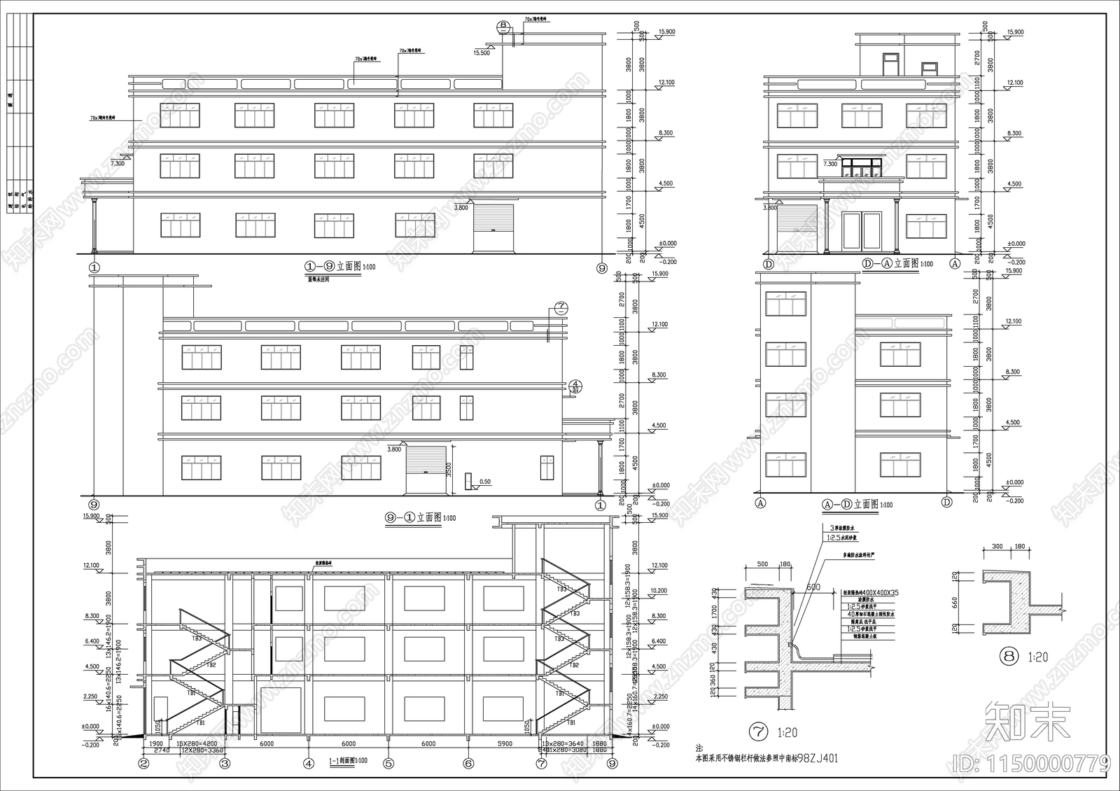 工业厂房车间室内cad施工图下载【ID:1150000779】