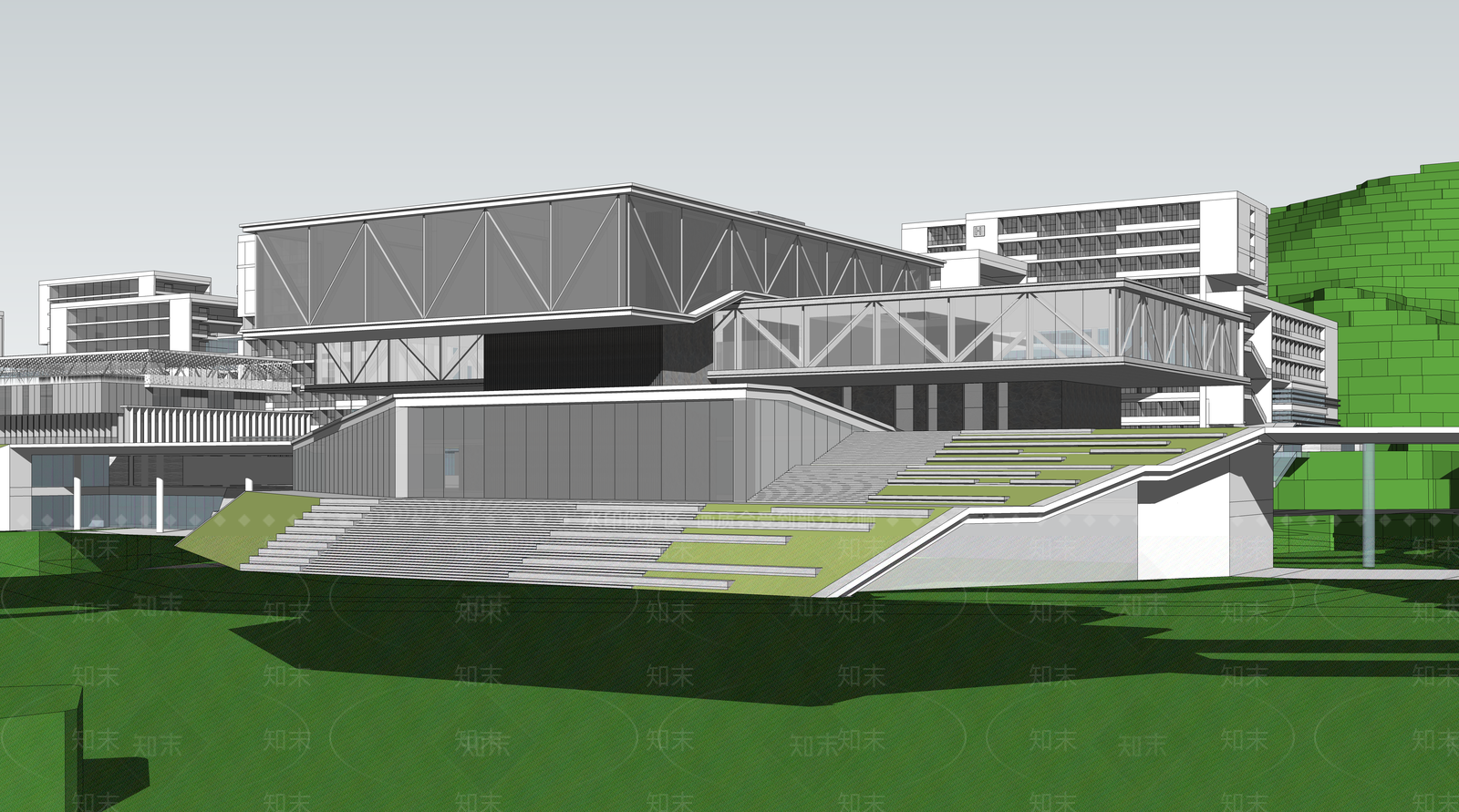 现代大学生活动中心SU模型下载【ID:1150003146】