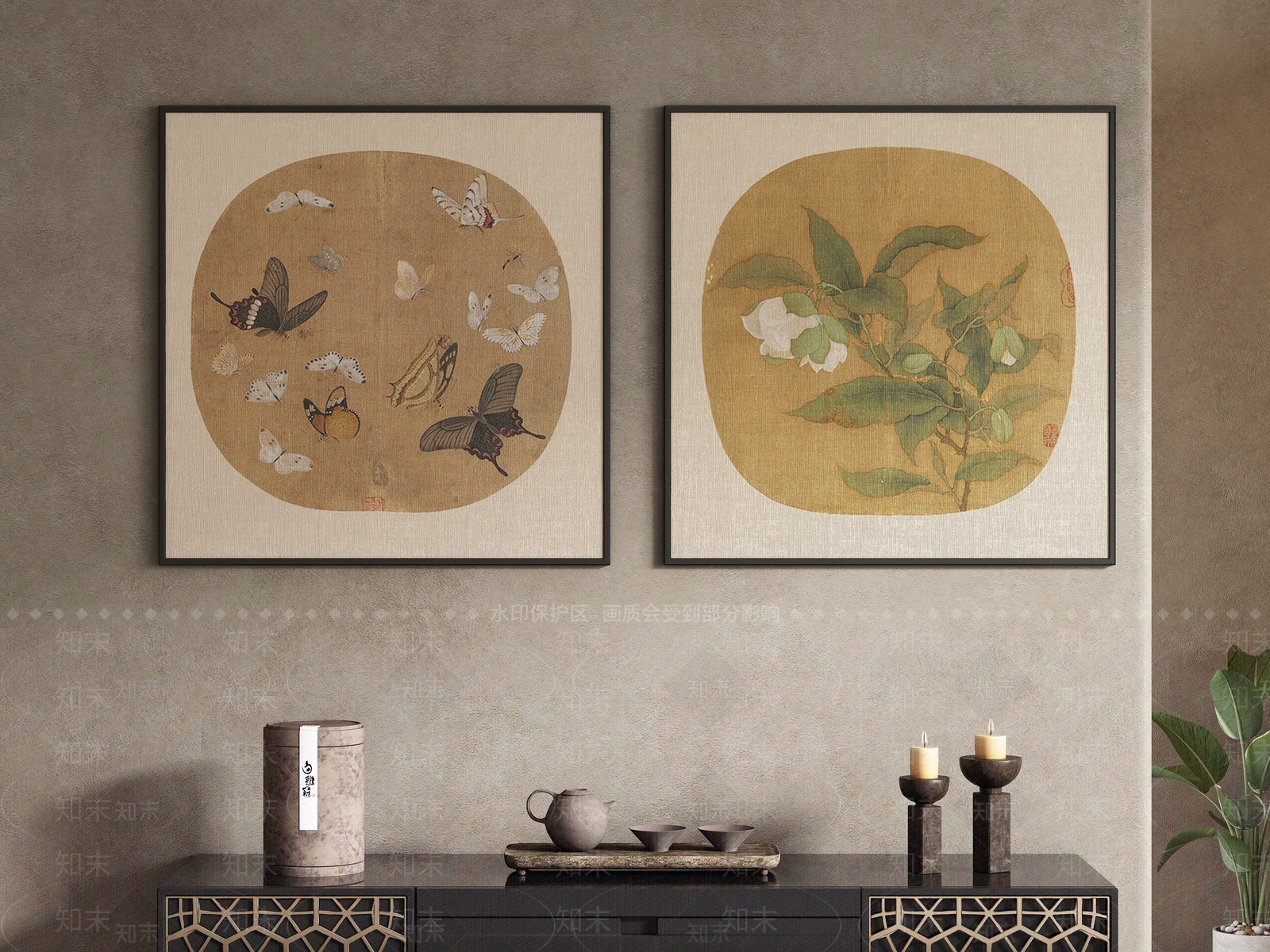 中式装饰画3D模型下载【ID:1150004355】