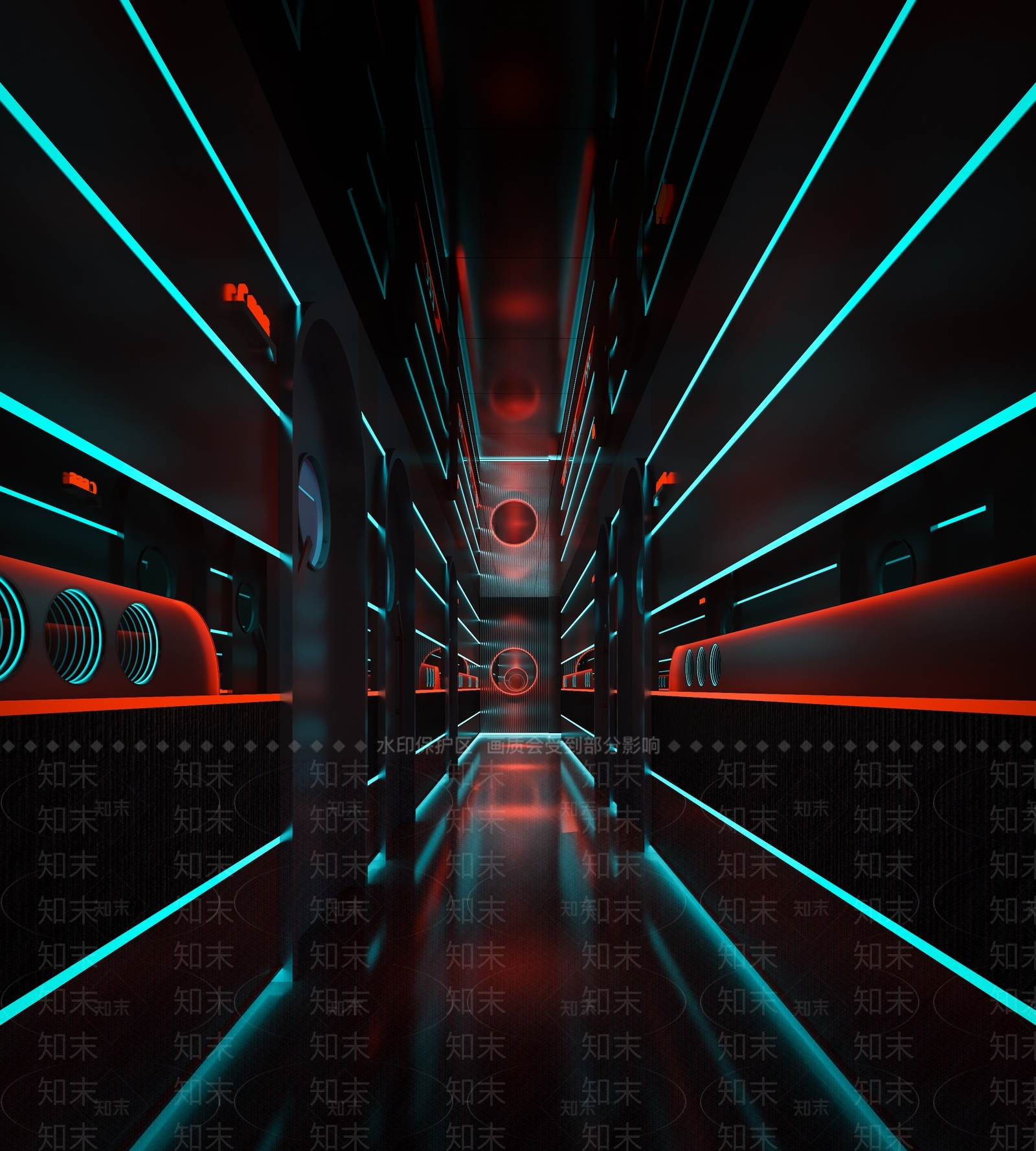 现代酒吧KTV走廊3D模型下载【ID:1150005966】