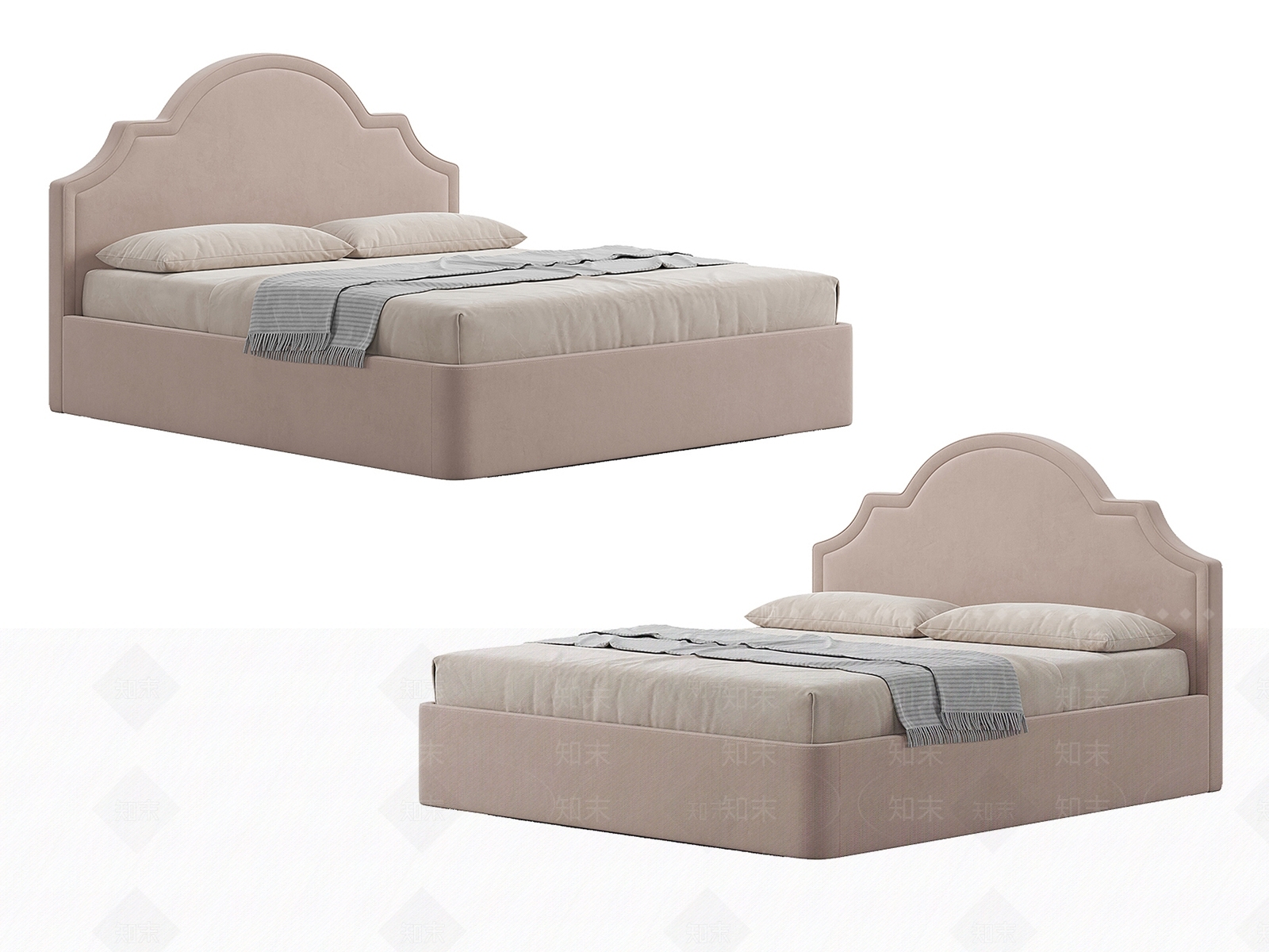 北欧简约卧室床3D模型下载【ID:1150007099】