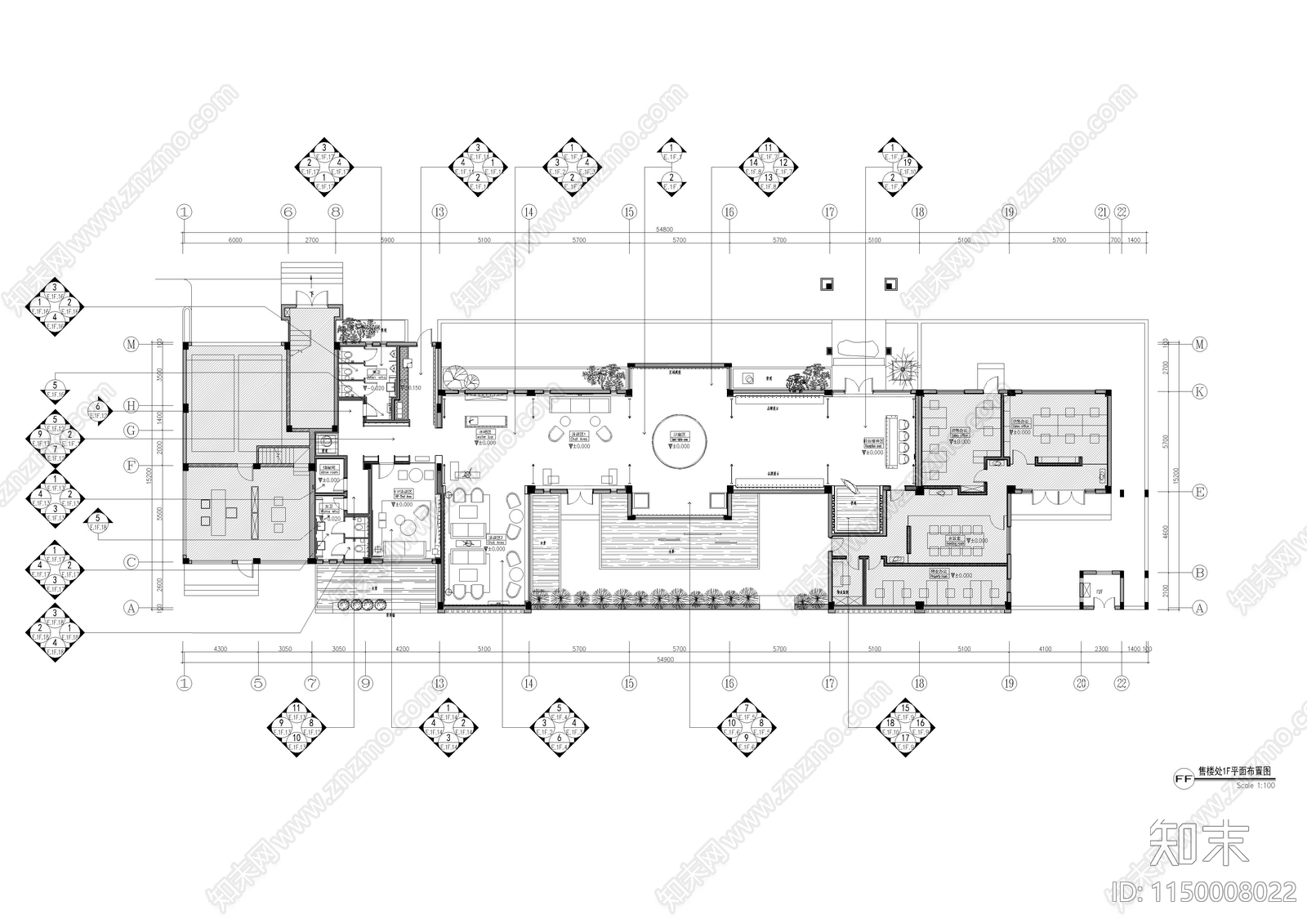 宁波万科售楼处室内cad施工图下载【ID:1150008022】