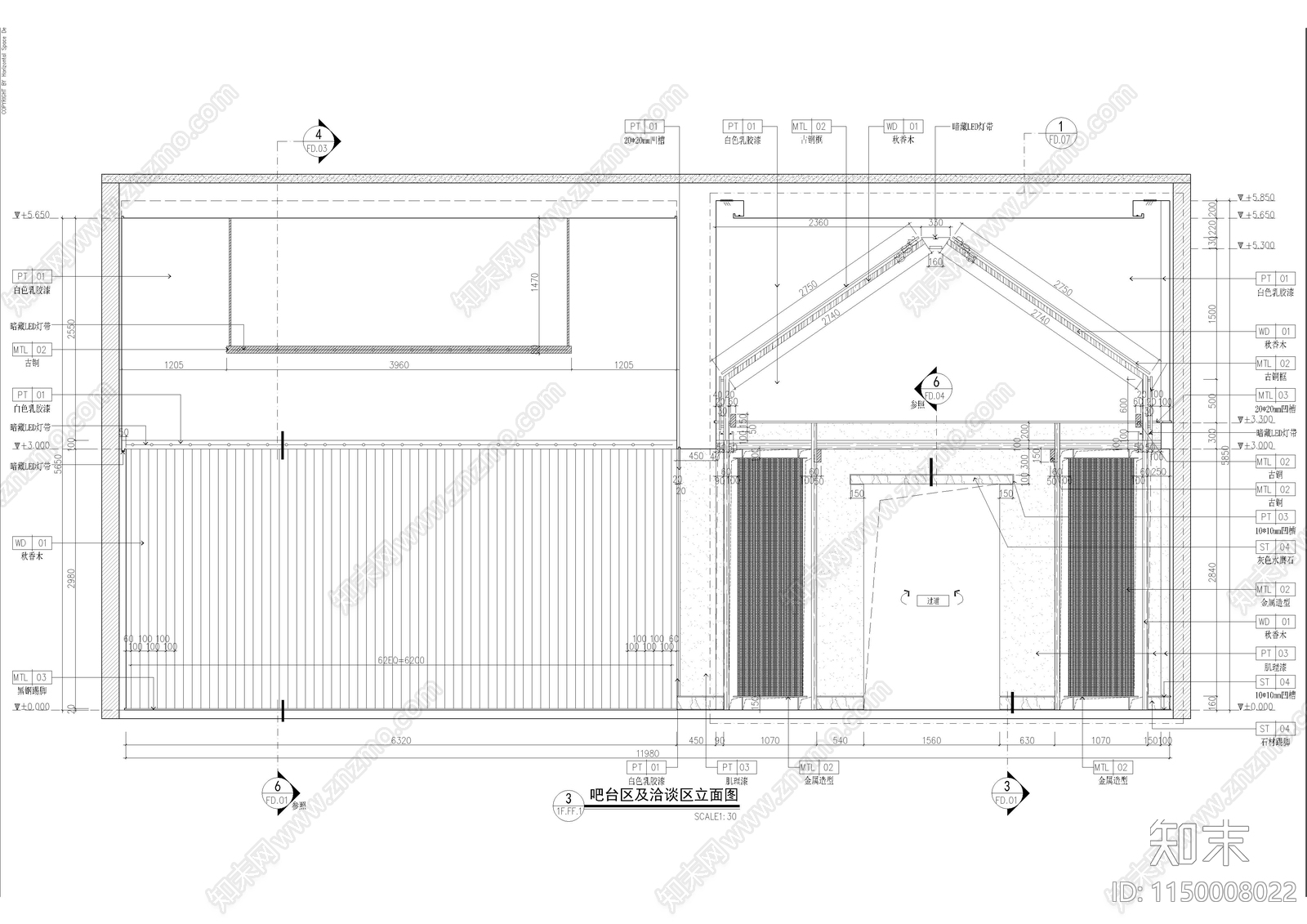 宁波万科售楼处室内cad施工图下载【ID:1150008022】