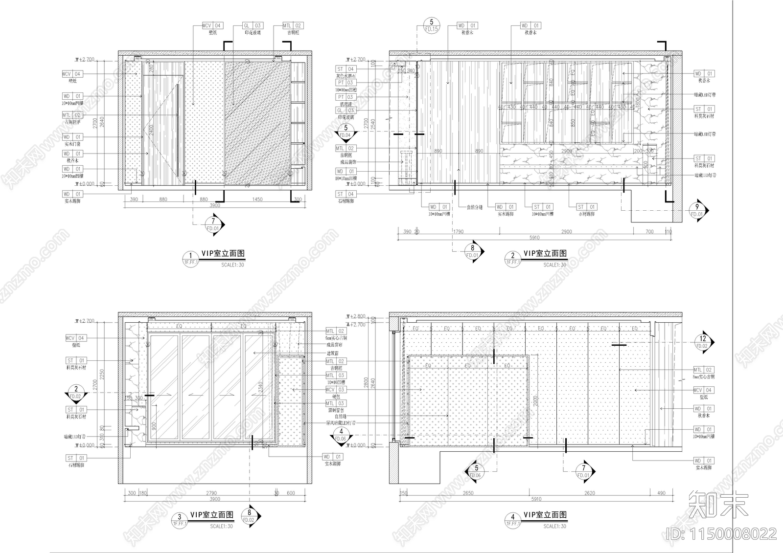 宁波万科售楼处室内cad施工图下载【ID:1150008022】