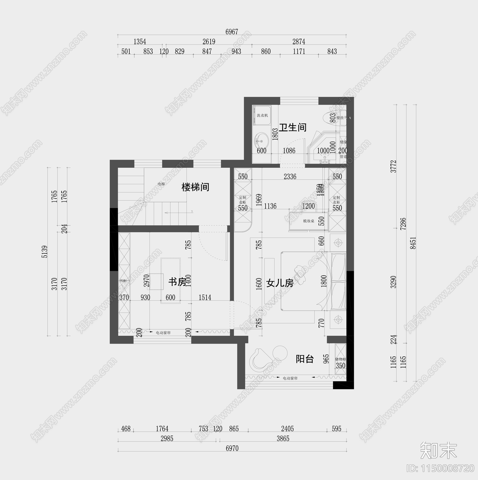 300平米三层别墅室内cad施工图下载【ID:1150008720】