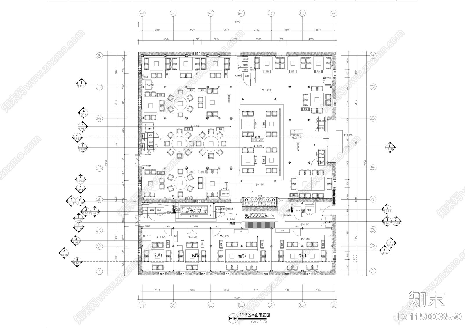 中式风海底捞室内施工图下载【ID:1150008550】