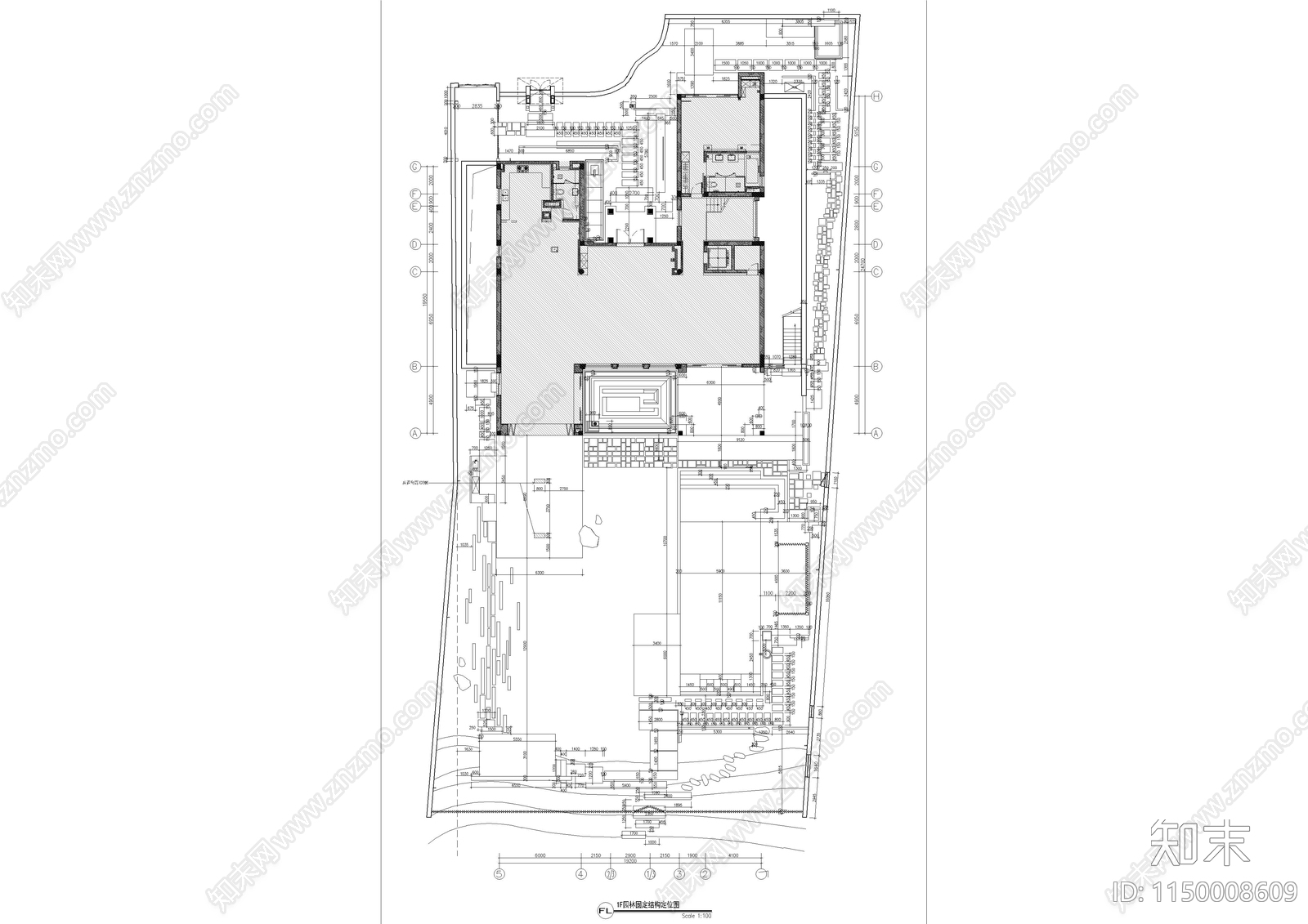 会所园林景观cad施工图下载【ID:1150008609】