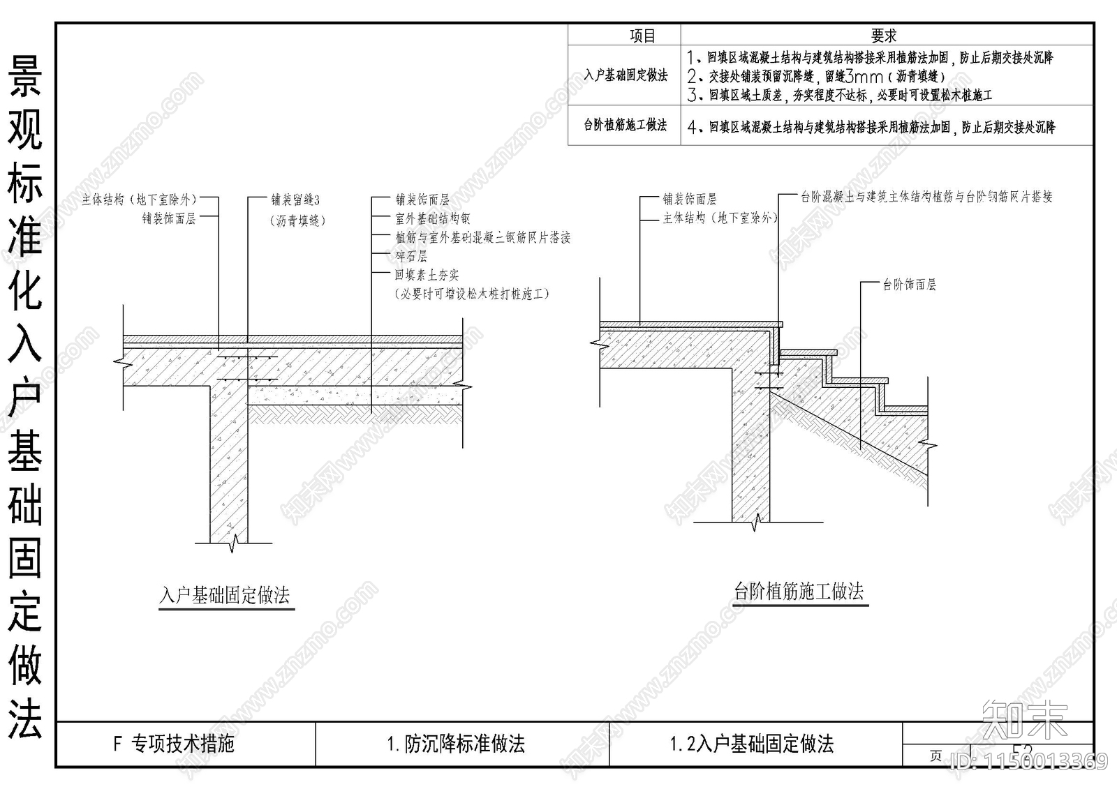 景观标准化入户基础固定做法cad施工图下载【ID:1150013369】