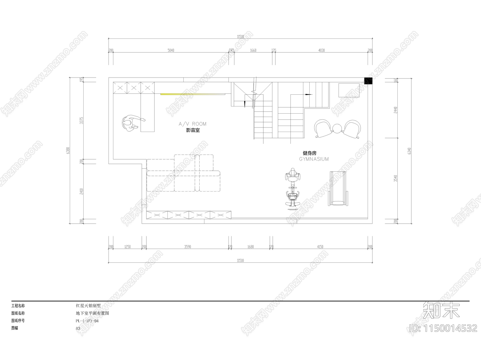 古典混搭风格别墅室内cad施工图下载【ID:1150014532】