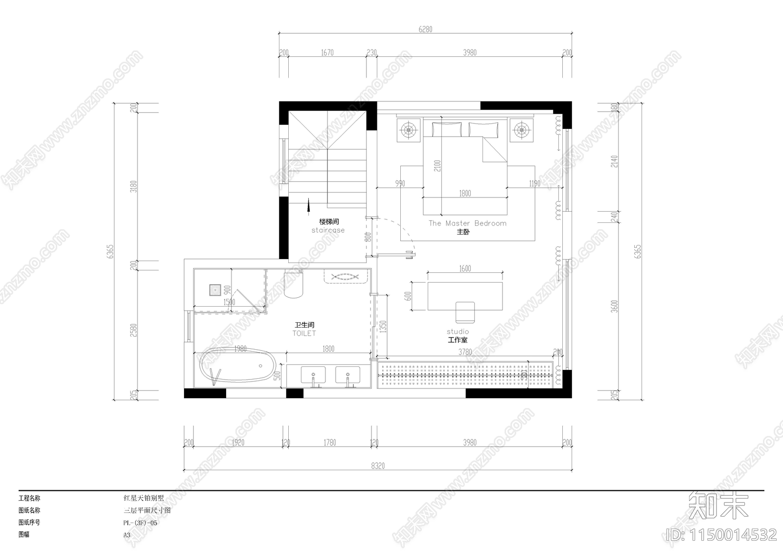 古典混搭风格别墅室内cad施工图下载【ID:1150014532】