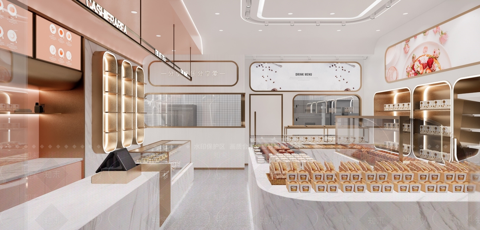 现代轻奢甜品面包店SU模型下载【ID:1150015572】