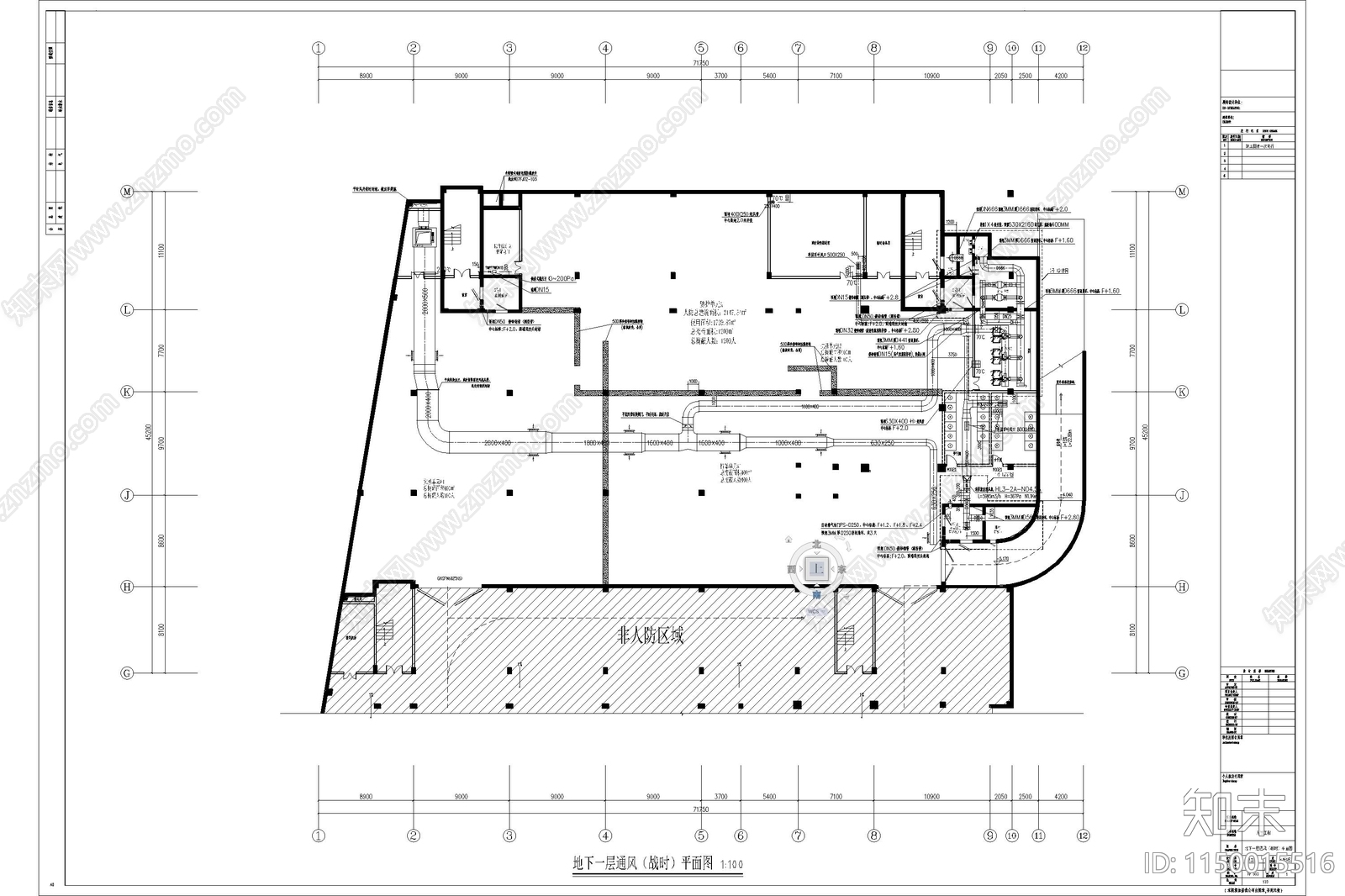 地下室人防工程给排水电气通风消防节点cad施工图下载【ID:1150015516】