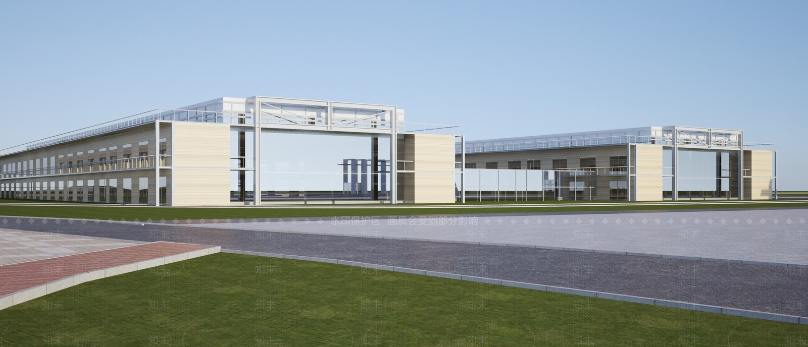 现代厂房仓库建筑3D模型下载【ID:1150015897】