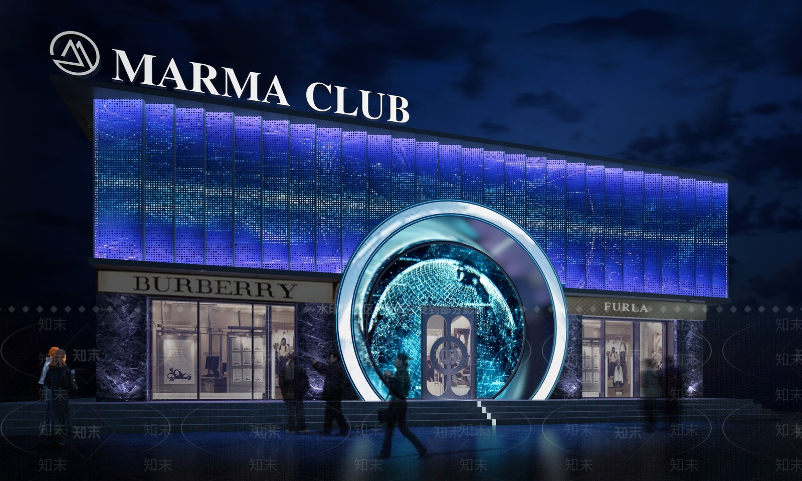 现代酒吧KTV门头3D模型下载【ID:1150023790】