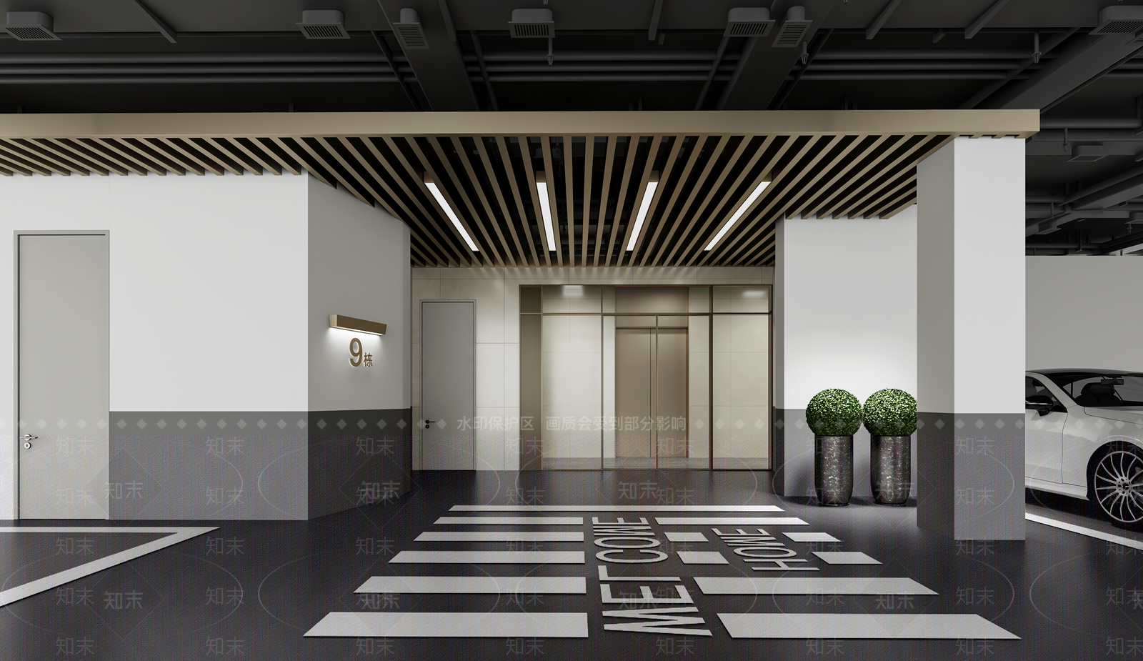 现代商场地下车库3D模型下载【ID:1150024668】