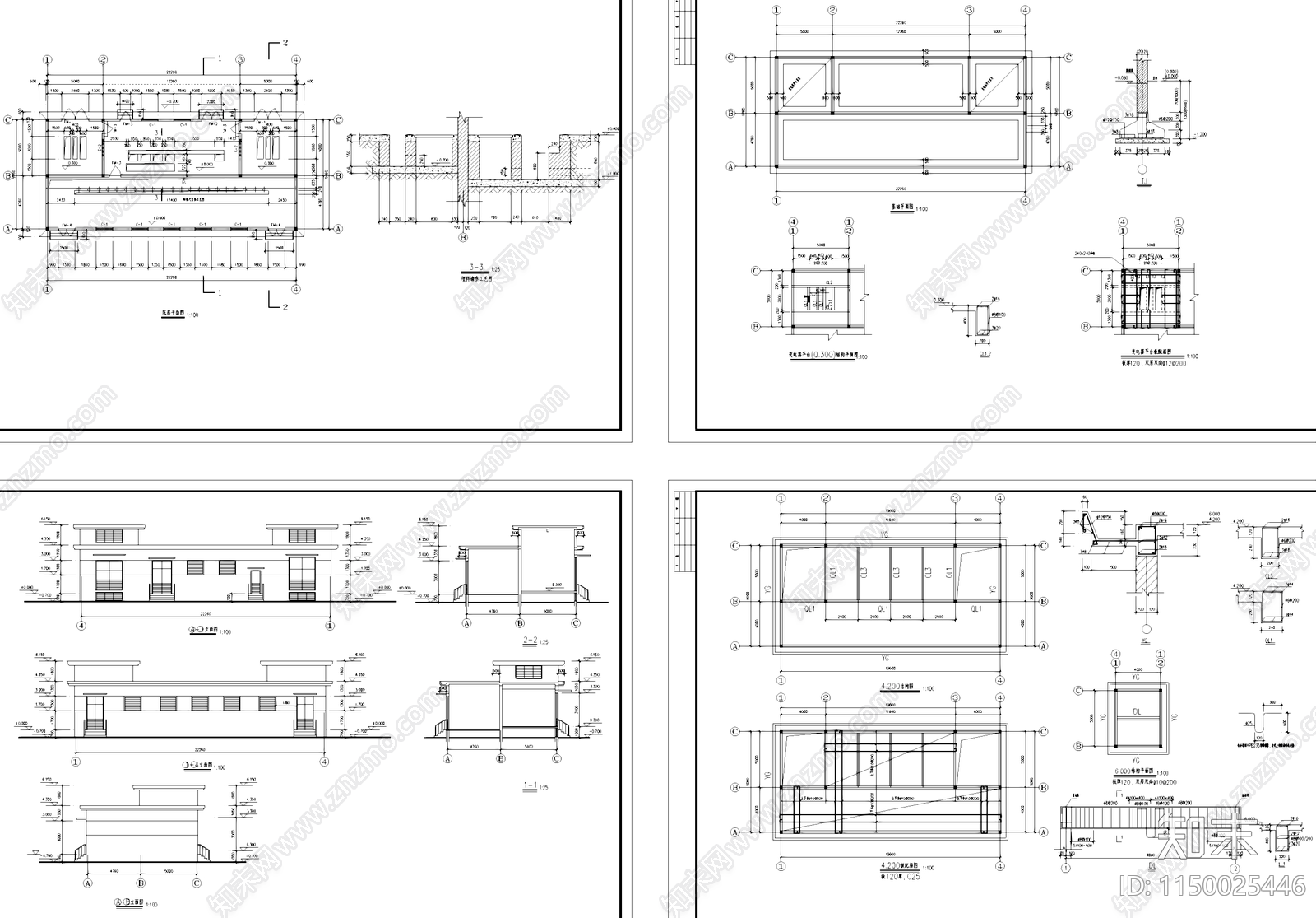 人造革工业产业园厂房建筑规划结构CAD施工图cad施工图下载【ID:1150025446】