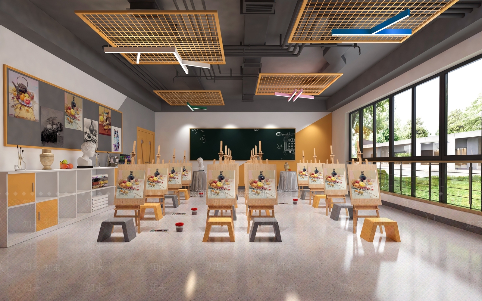 现代儿童美术教室3D模型下载【ID:1150026094】