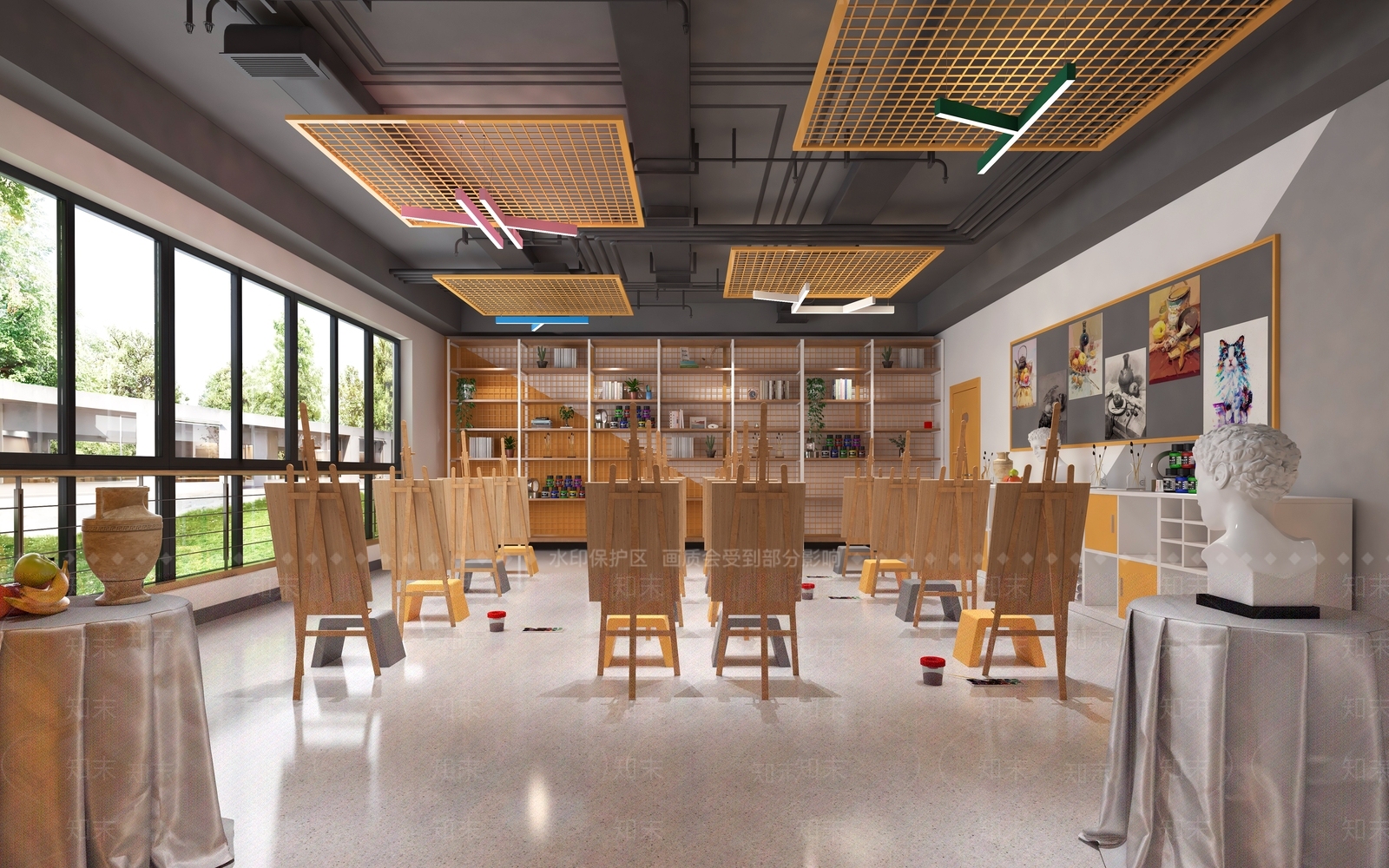现代教室3D模型下载【ID:1214171801】